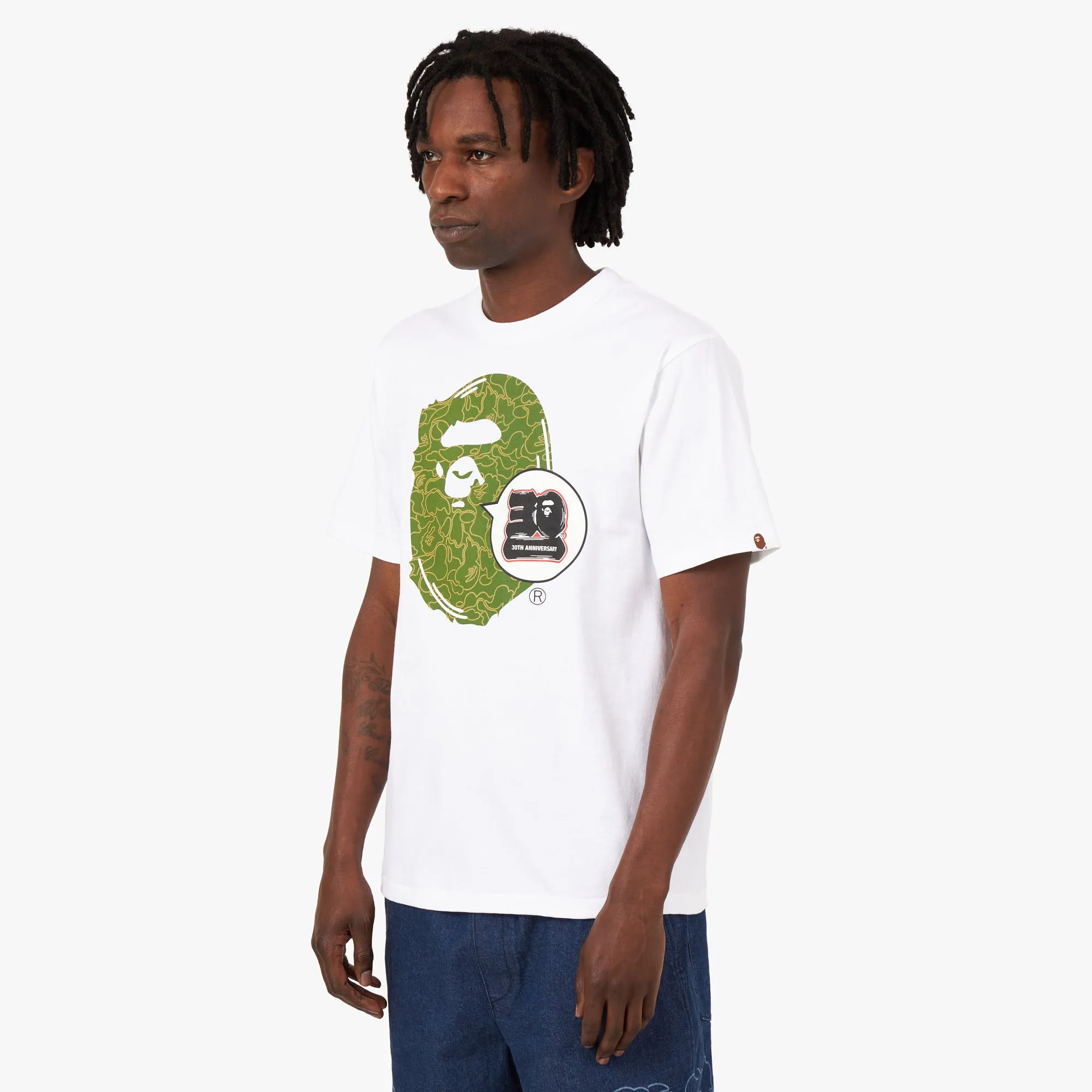 BAPE 30th Anniversary Ape Head T-shirt White / Green sold by Livestock product image thumbnail 2