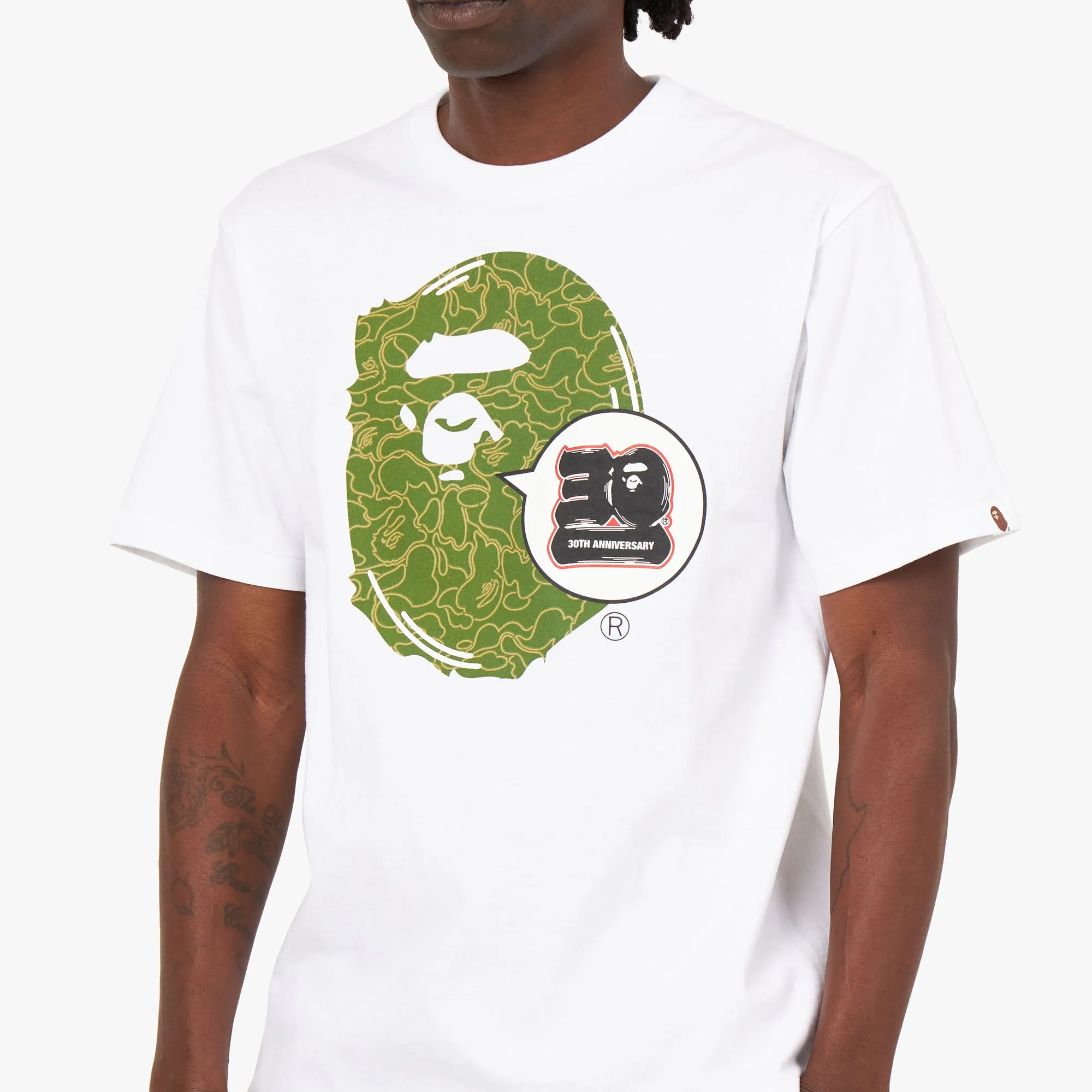 BAPE 30th Anniversary Ape Head T-shirt White / Green sold by Livestock product image thumbnail 3