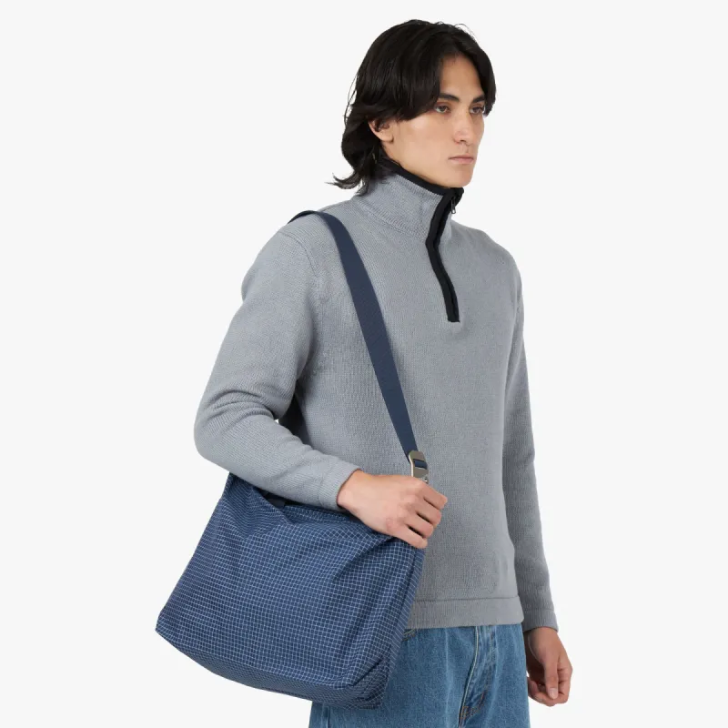 Adsum Zip Tote / Navy Grid sold by Livestock