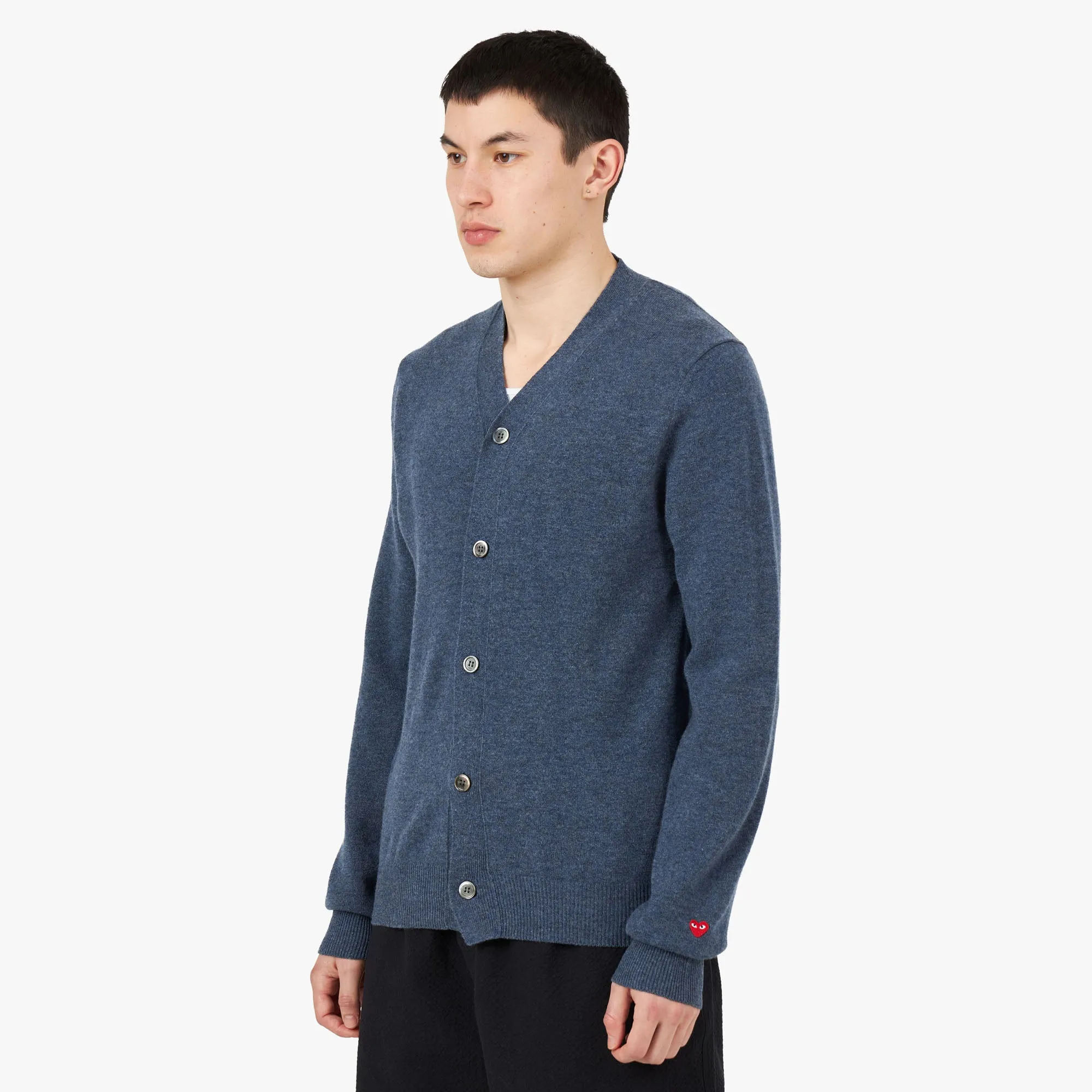 COMME des GAR�ONS PLAY Small Red Heart Cardigan / Navy sold by Livestock product image thumbnail 2