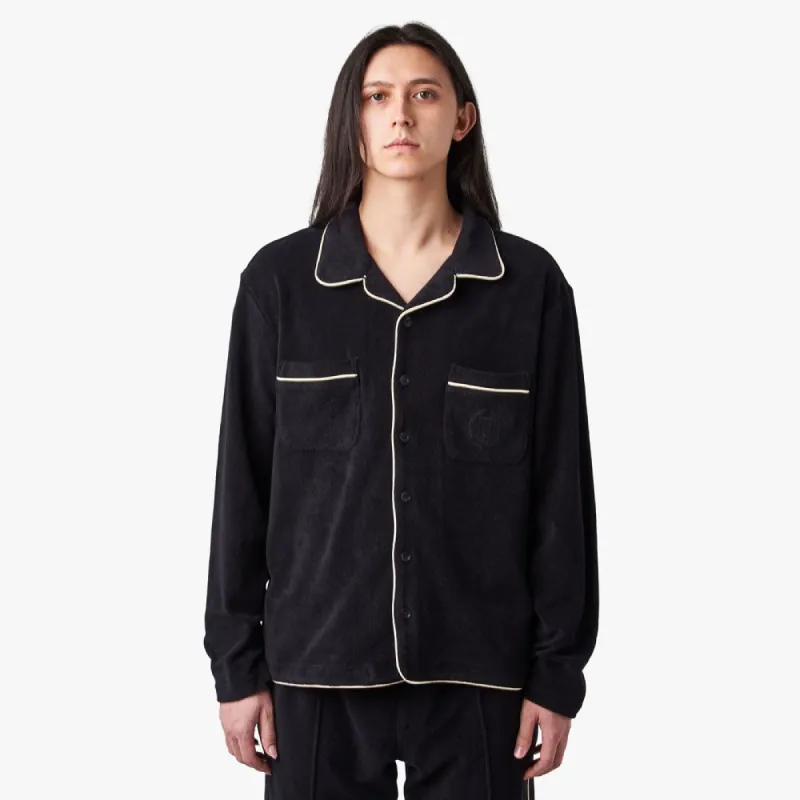 Honor The Gift Smokey Terry Button Up Shirt / Black sold by Livestock