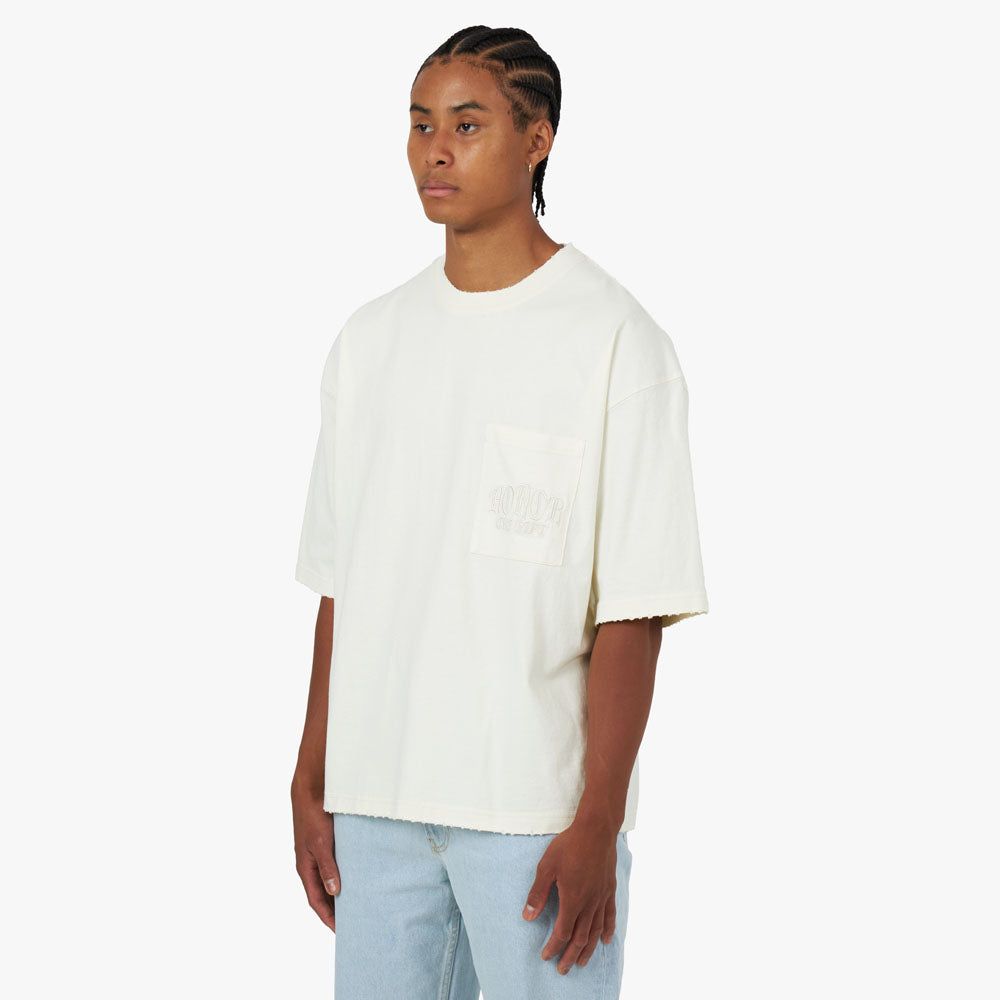 Honor The Gift Embroidered Pocket T-shirt / Bone sold by Livestock product image thumbnail 2