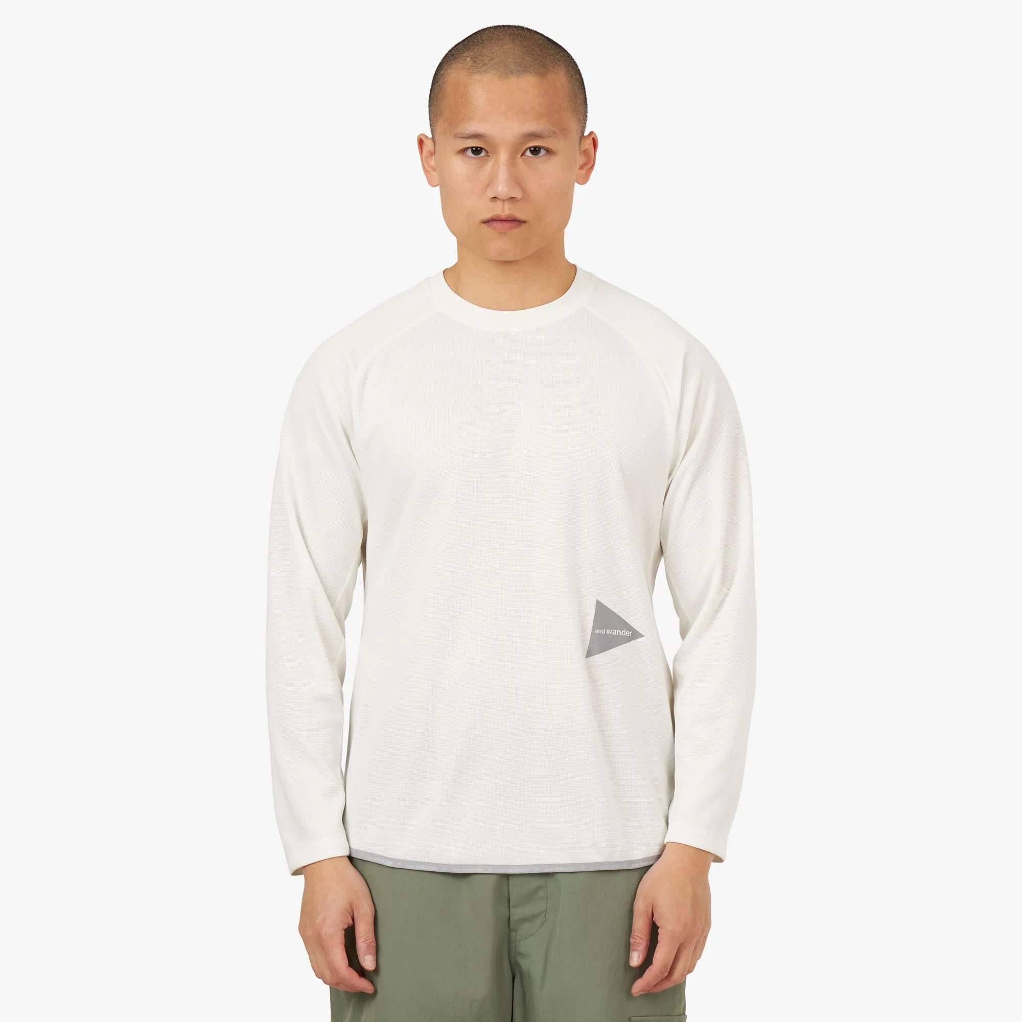 and wander Power Dry Jersey Raglan Long Sleeve T-shirt / Off White sold by Livestock