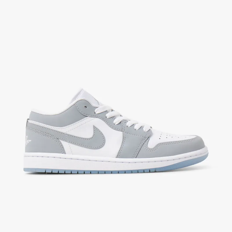 Jordan Women's 1 Low White / Wolf Grey - Aluminum sold by Livestock