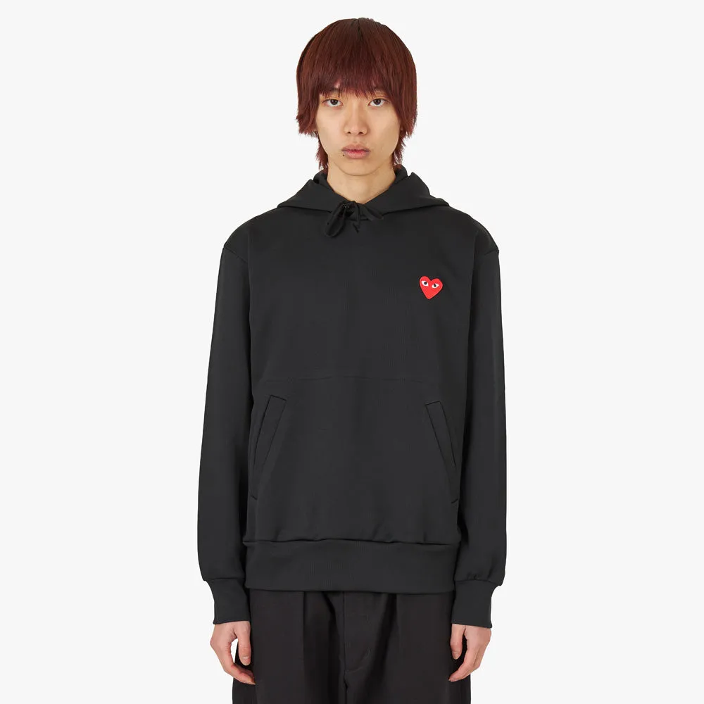 COMME des GARÇONS PLAY Red Heart Pullover Hoodie / Black sold by Livestock