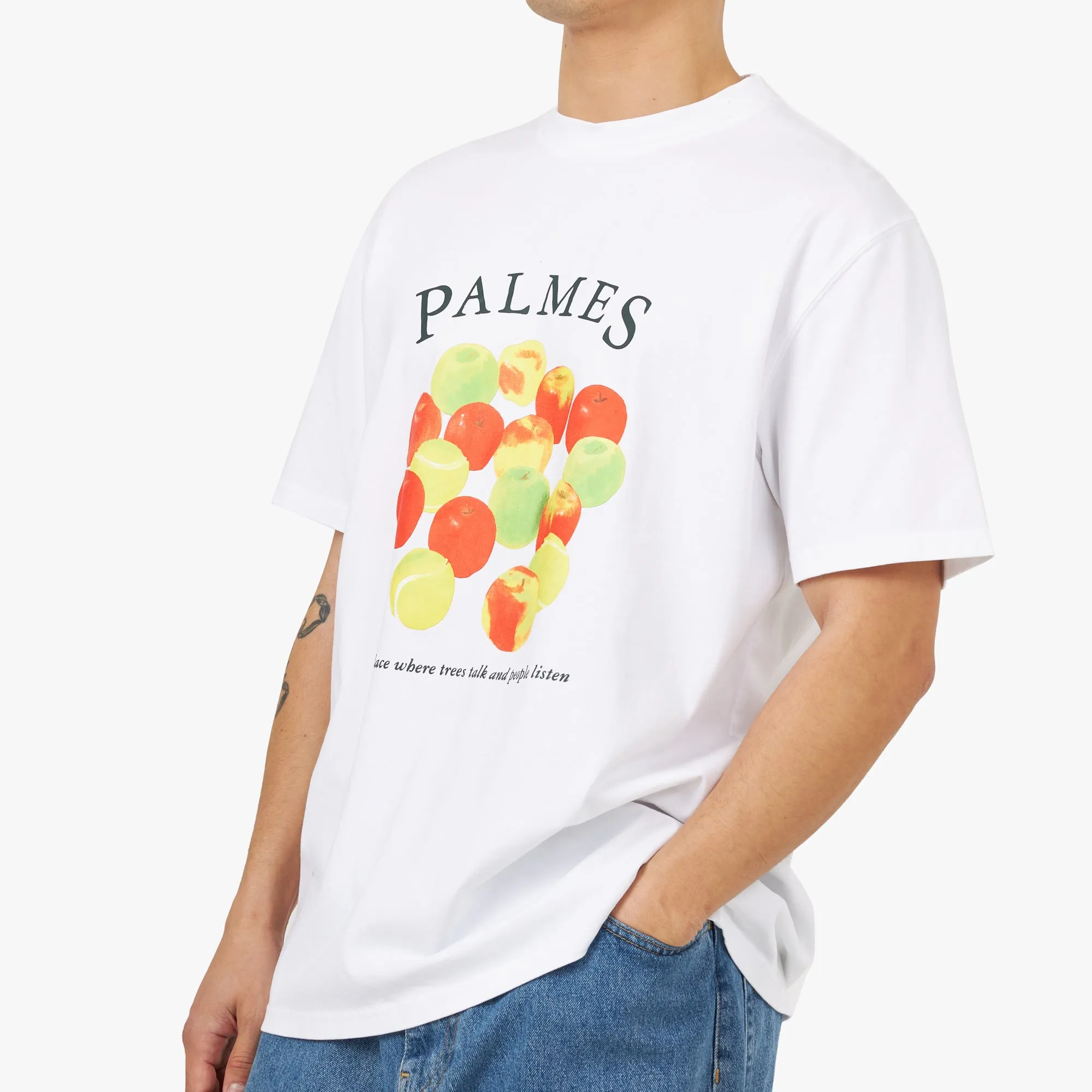 Palmes Apples T-shirt / White sold by Livestock product image thumbnail 4