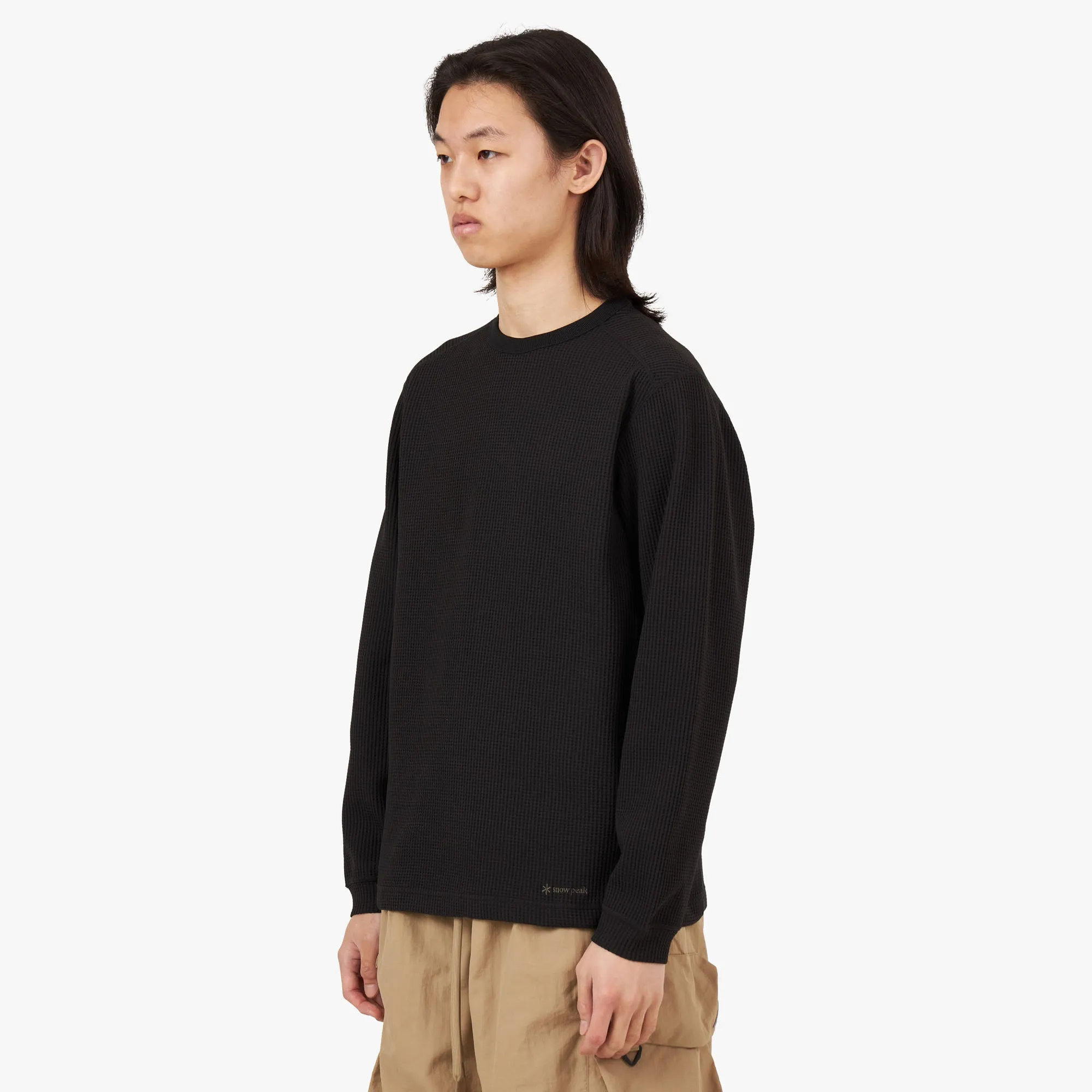 Snow Peak Dry Waffle Long Sleeve T-shirt / Black sold by Livestock product image thumbnail 2