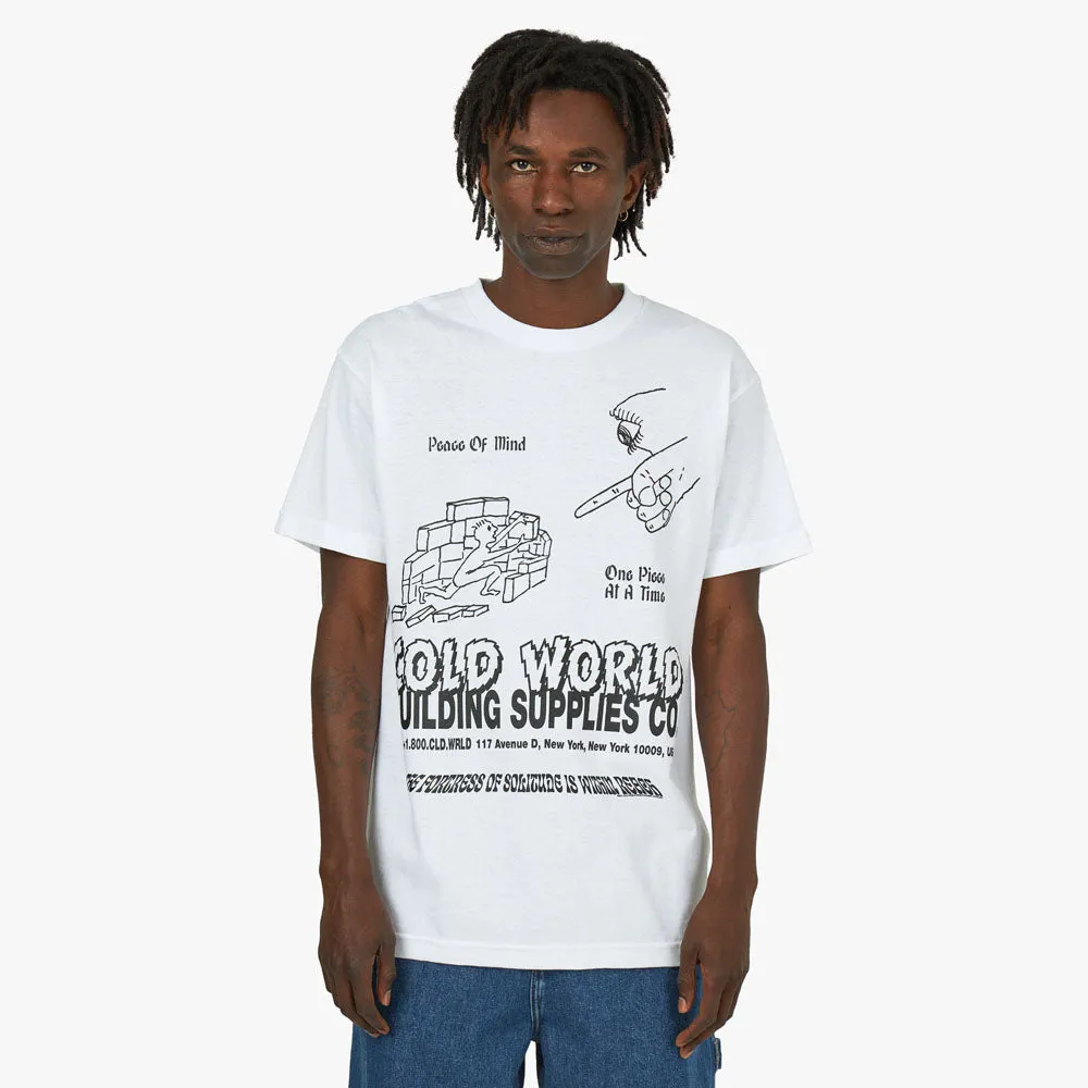Cold World Frozen Goods Peace Of Mind T-shirt / White sold by Livestock