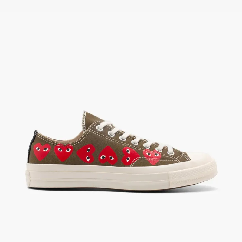 Converse x COMME des GARÇONS PLAY Chuck Taylor Ox Multi Heart / Khaki sold by Livestock