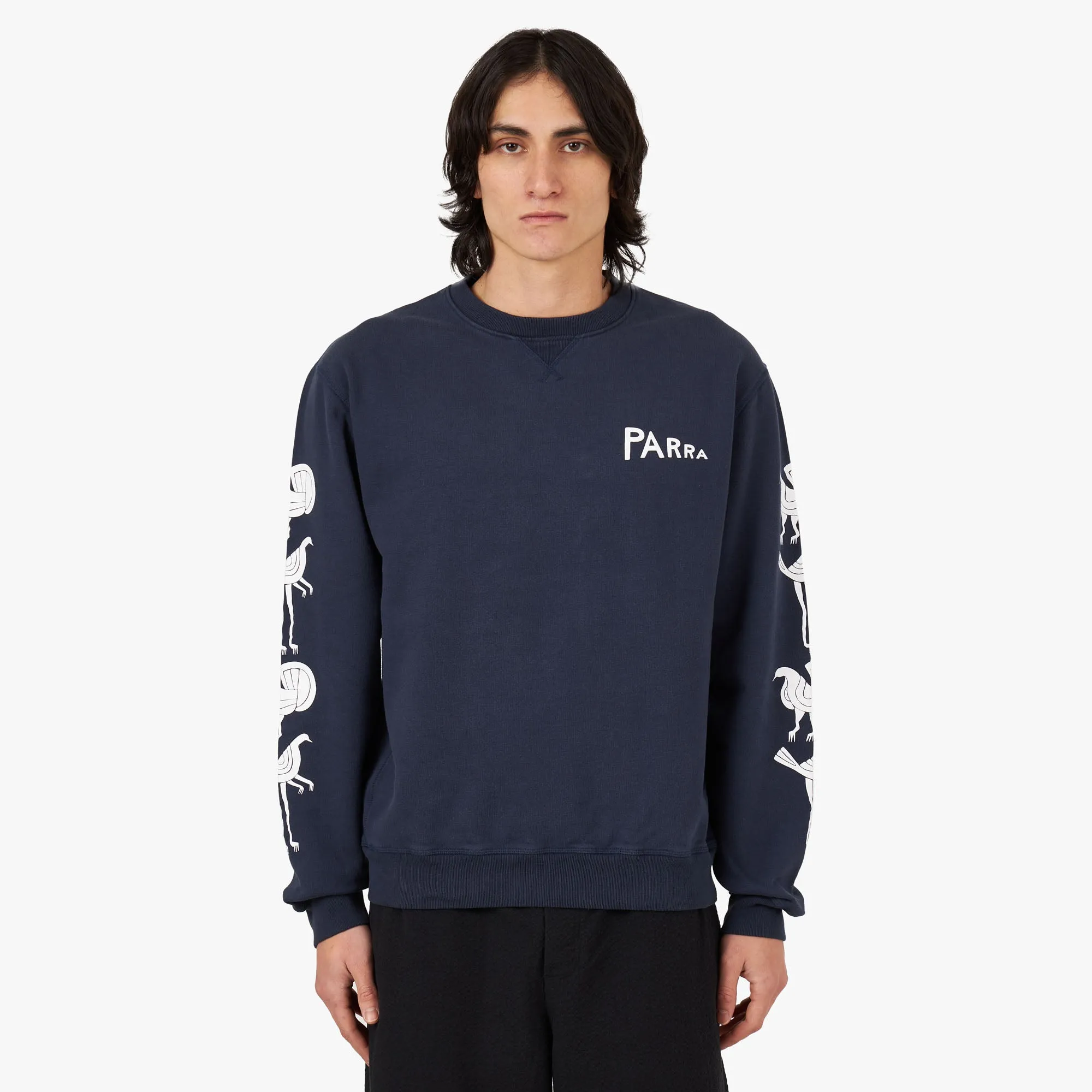 by Parra Fancy Pigeon Crewneck / Midnight Blue sold by Livestock