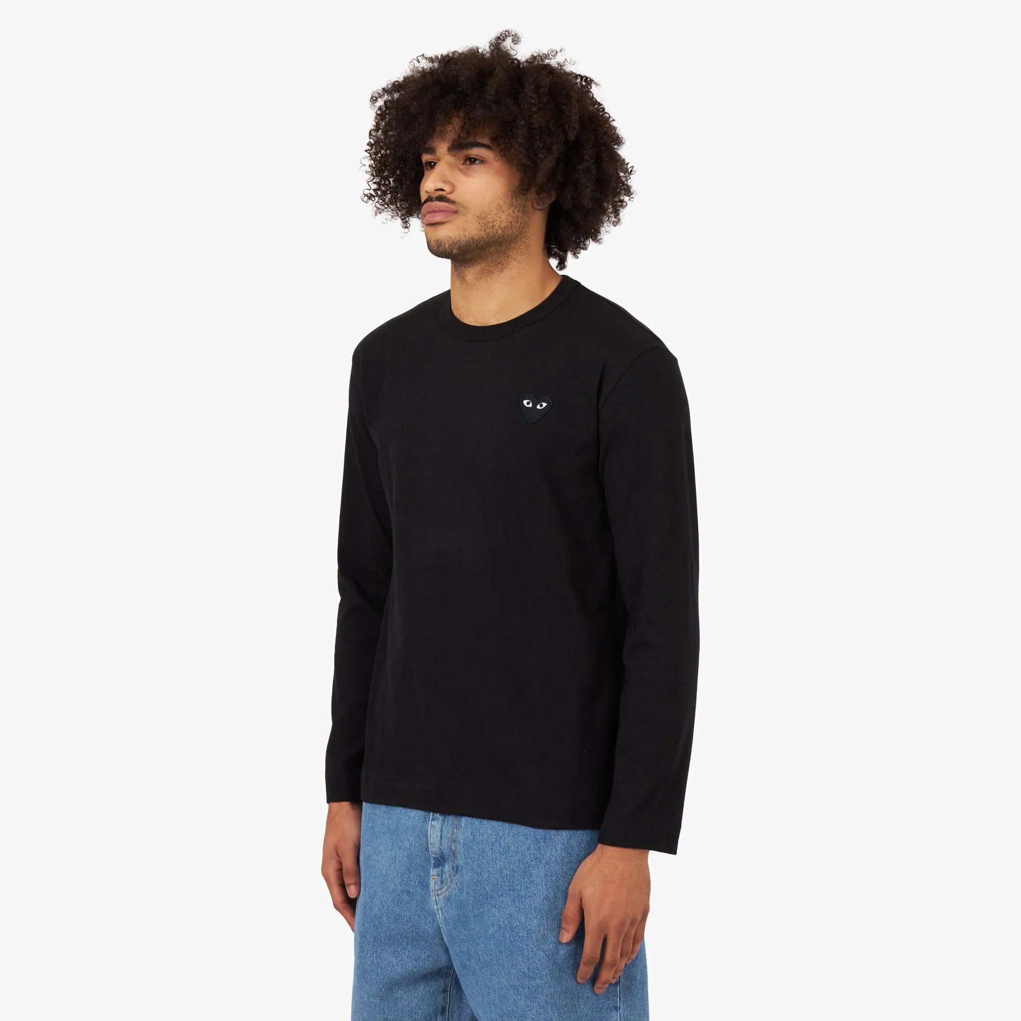 COMME des GARÇONS PLAY Black Heart Long Sleeve T-shirt / Black sold by Livestock product image thumbnail 3