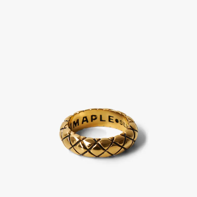 MAPLE Quilted Band Ring / 14K Gold Plated sold by Livestock