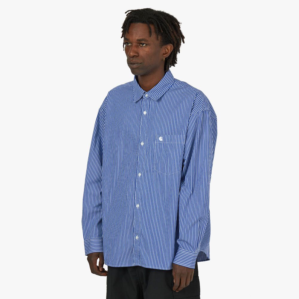 Carhartt WIP L/S Drake Shirt Drake Stripe / Lazurite - White sold by Livestock product image thumbnail 2