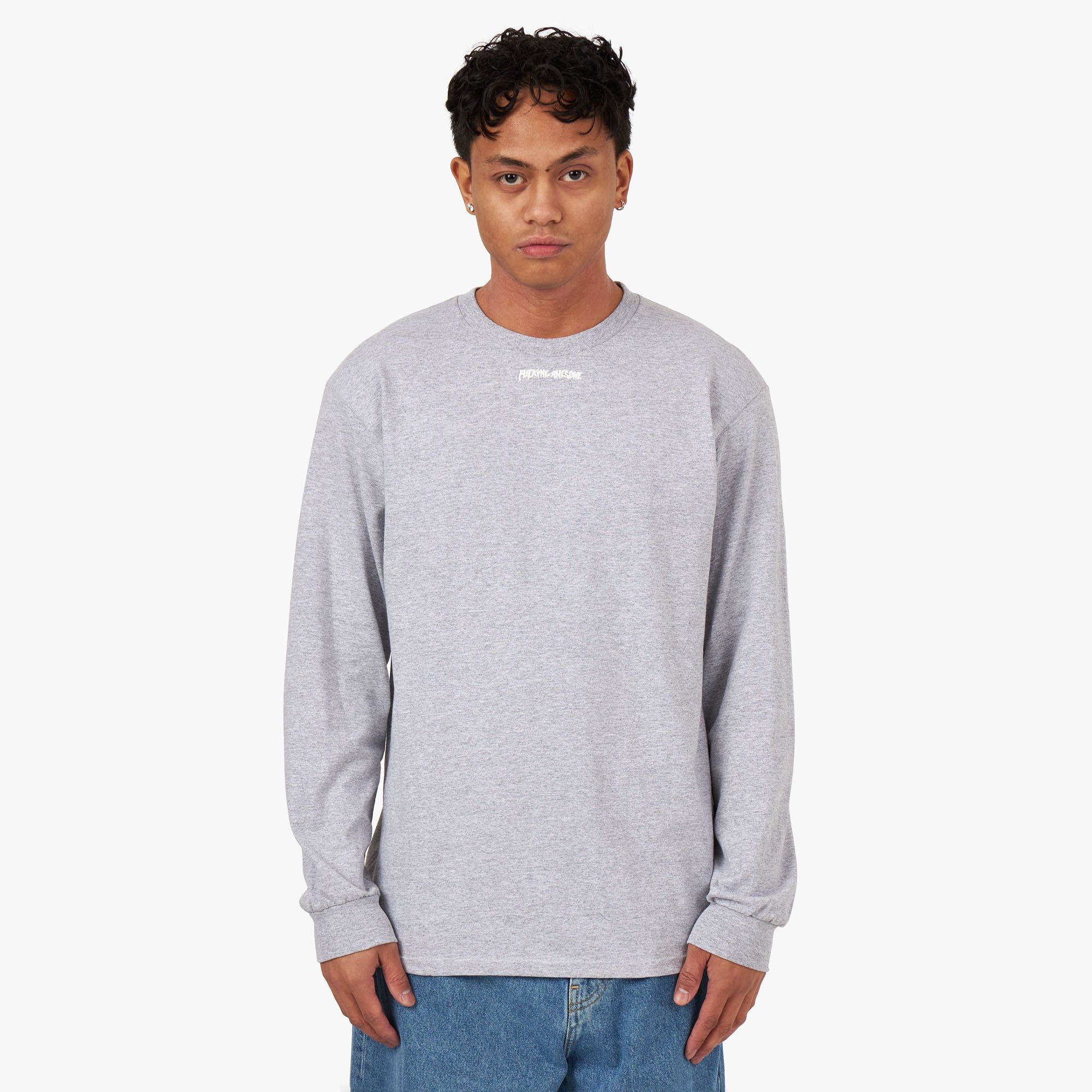 Fucking Awesome Little Stamp Long Sleeve T-shirt / Heather Grey sold by Livestock