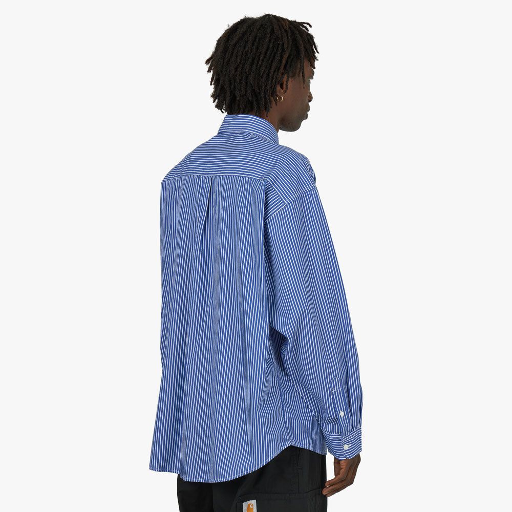 Carhartt WIP L/S Drake Shirt Drake Stripe / Lazurite - White sold by Livestock product image thumbnail 3