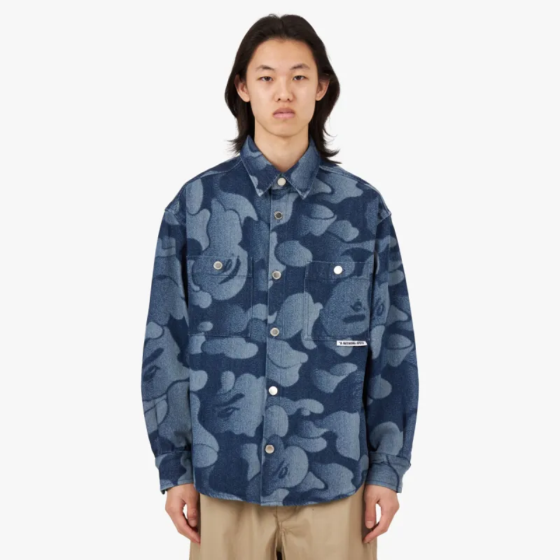 BAPE Solid Camo Laser Work Denim Shirt / Indigo sold by Livestock