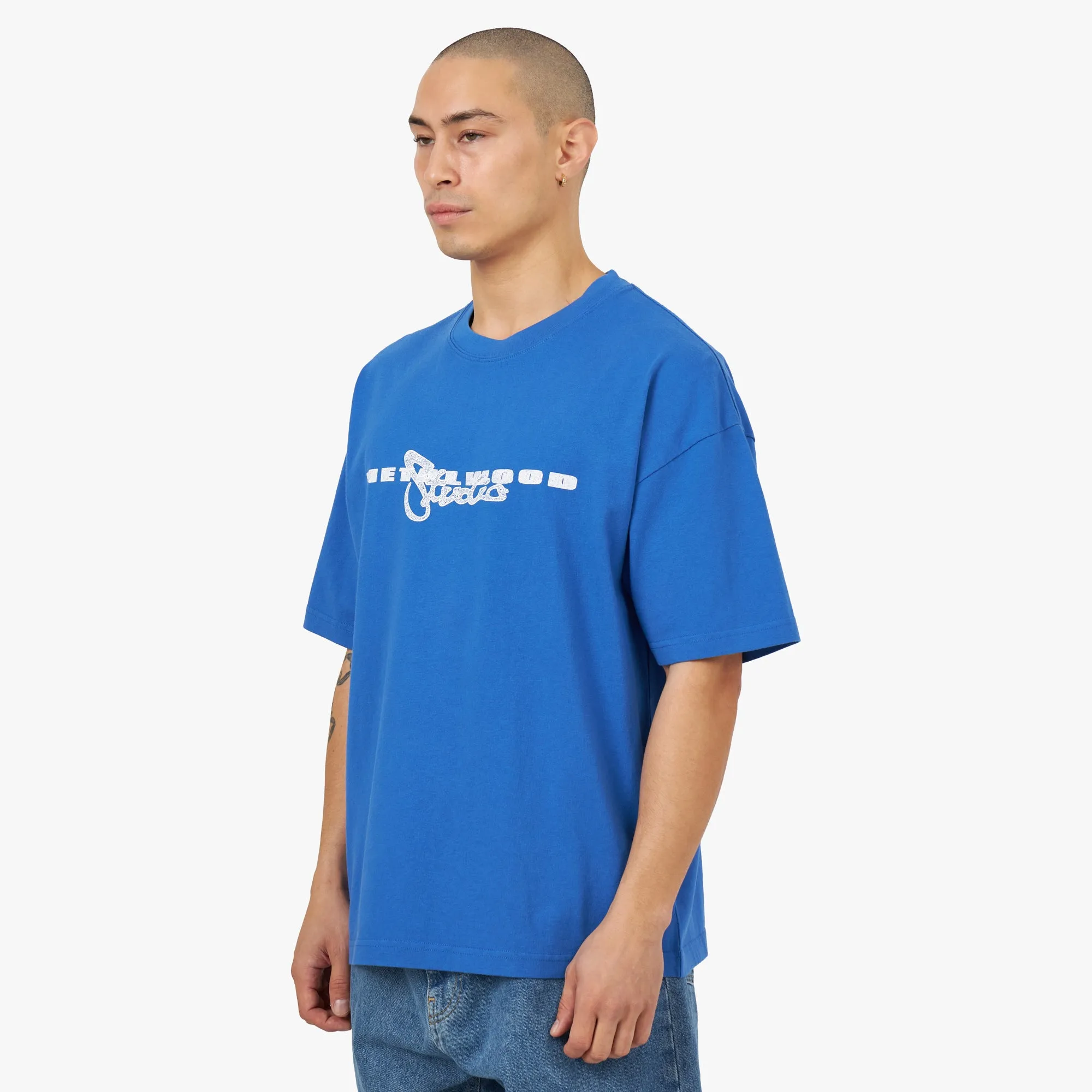 Metalwood Studio Logo T-shirt / Cobalt sold by Livestock product image thumbnail 2