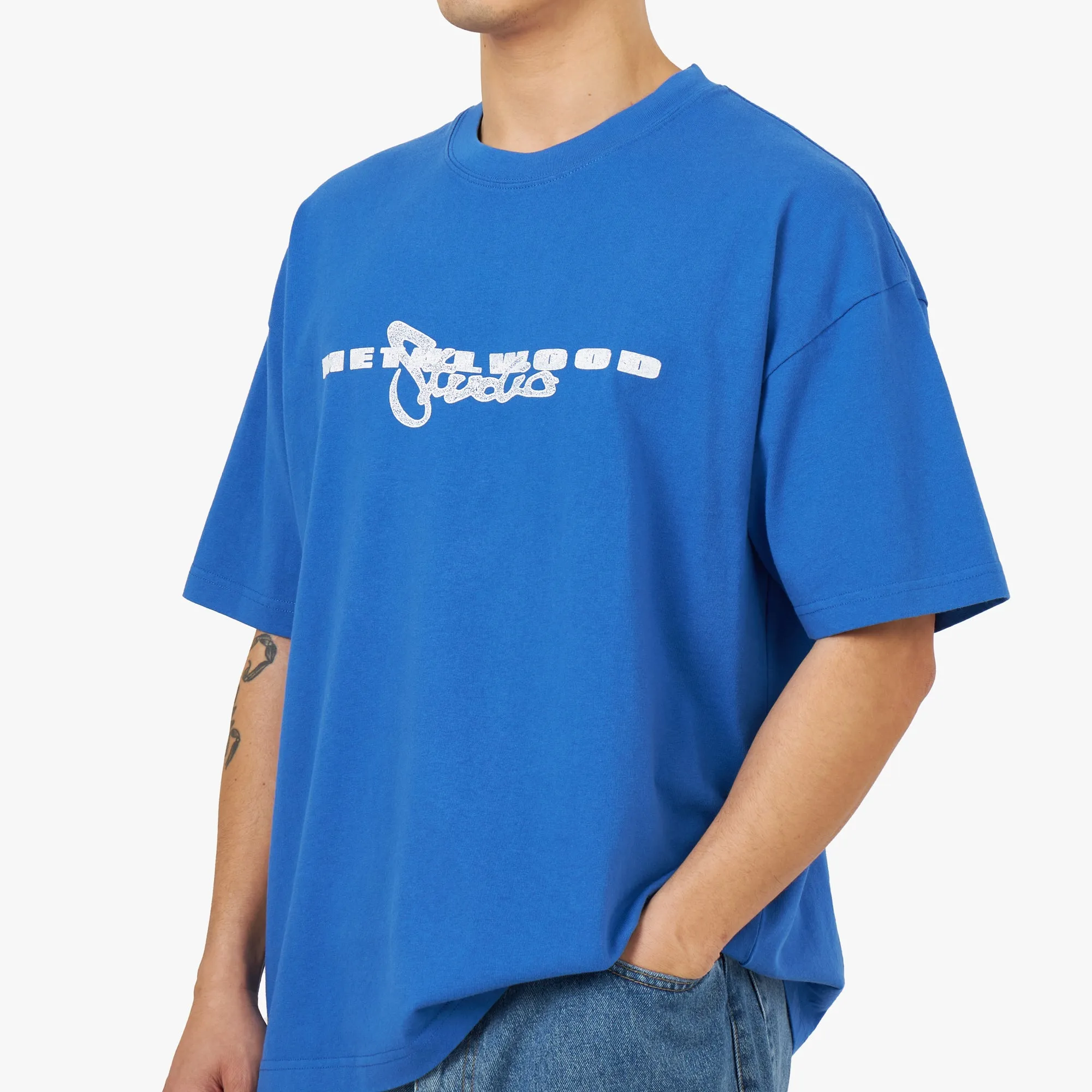 Metalwood Studio Logo T-shirt / Cobalt sold by Livestock product image thumbnail 4