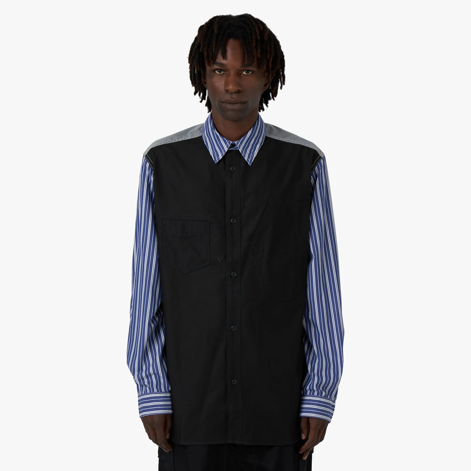 Junya Watanabe MAN Technical Overshirt Navy / White sold by Livestock