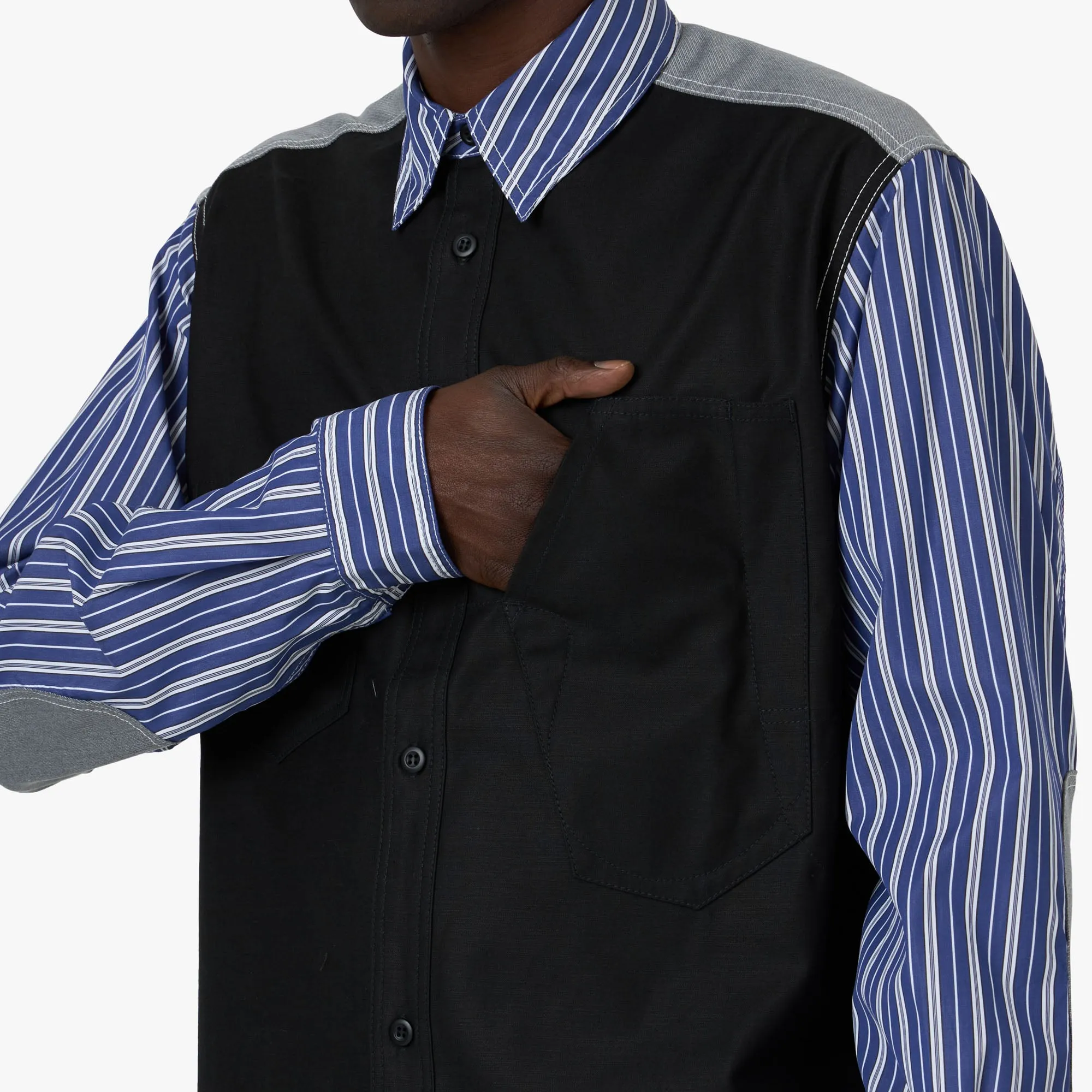 Junya Watanabe MAN Technical Overshirt Navy / White sold by Livestock product image thumbnail 4