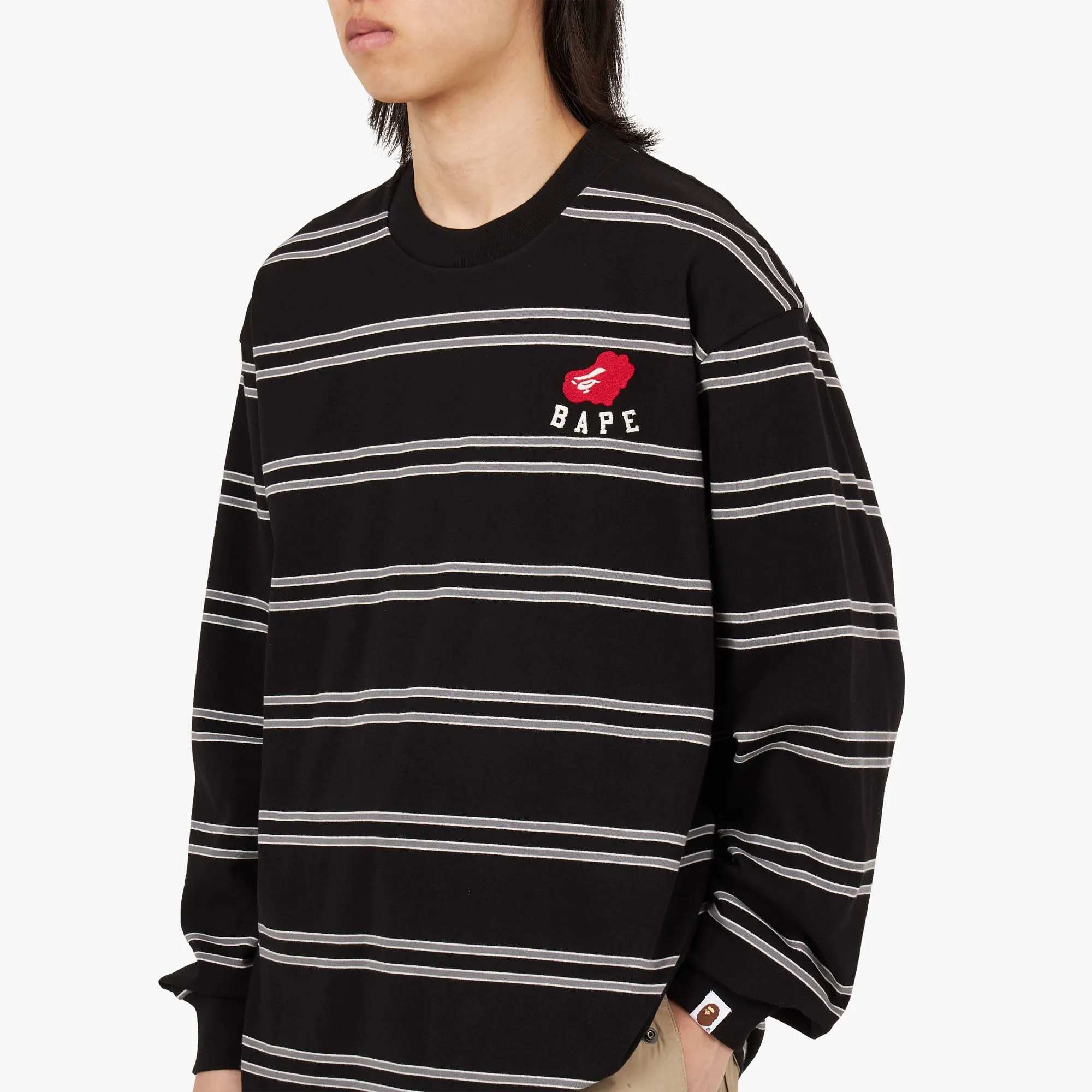 BAPE Heart Hoop Long Sleeve Shirt / Black sold by Livestock product image thumbnail 4