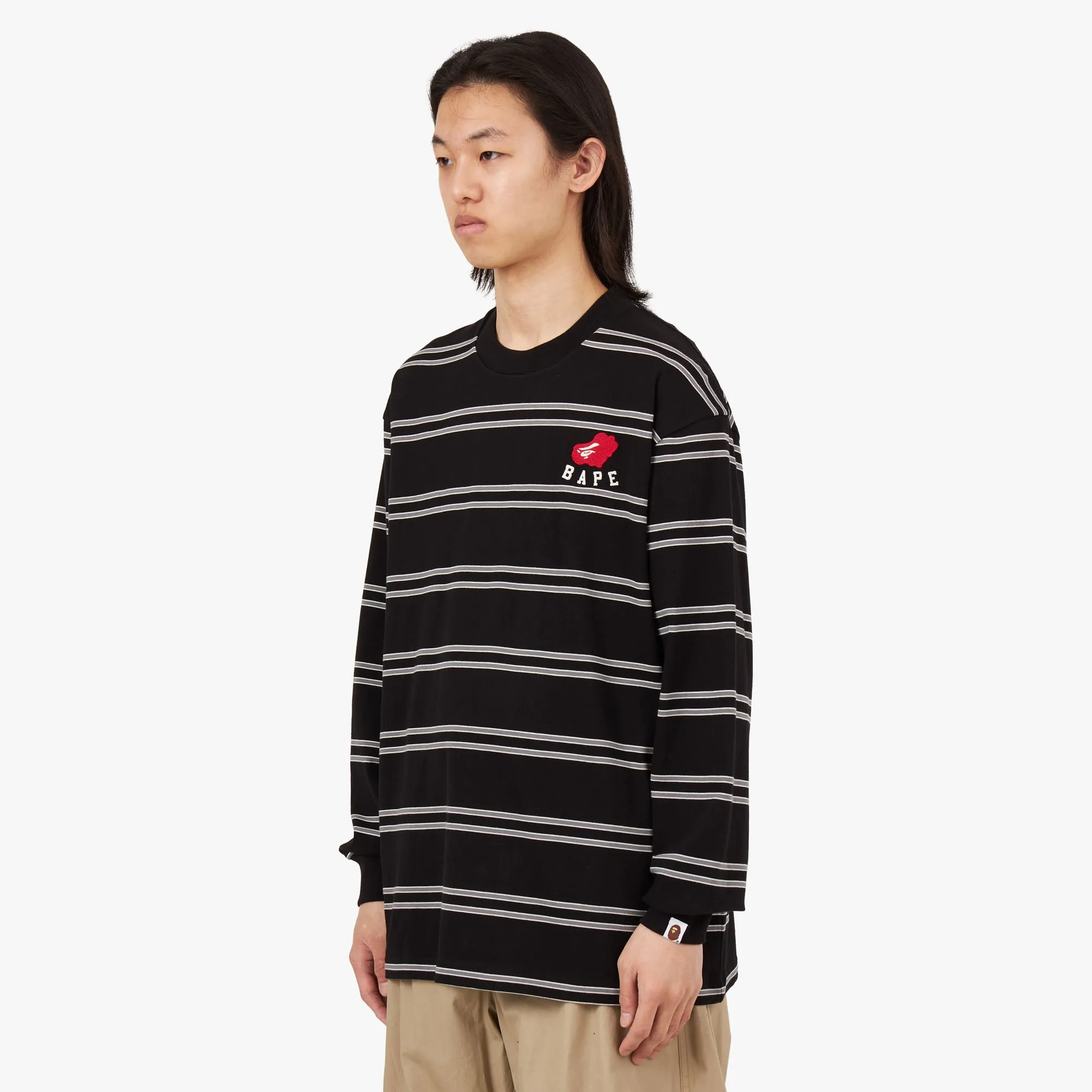 BAPE Heart Hoop Long Sleeve Shirt / Black sold by Livestock product image thumbnail 2