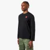 COMME des GARÇONS PLAY Double Heart Long Sleeve T-shirt / Black sold by Livestock