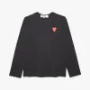 COMME des GARÇONS PLAY Double Heart Long Sleeve T-shirt / Black sold by Livestock