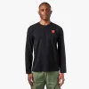 COMME des GARÇONS PLAY Double Heart Long Sleeve T-shirt / Black sold by Livestock