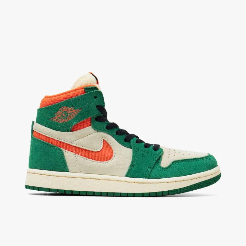 Jordan Women's 1 Zoom CMFT 2 Pine Green / Orange Blaze - Muslin sold by Livestock