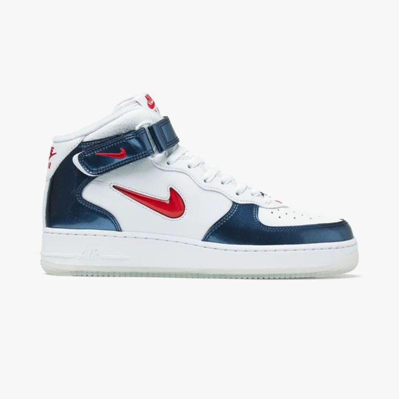 Nike Air Force 1 Mid QS White / University Red - Midnight Navy sold by Livestock