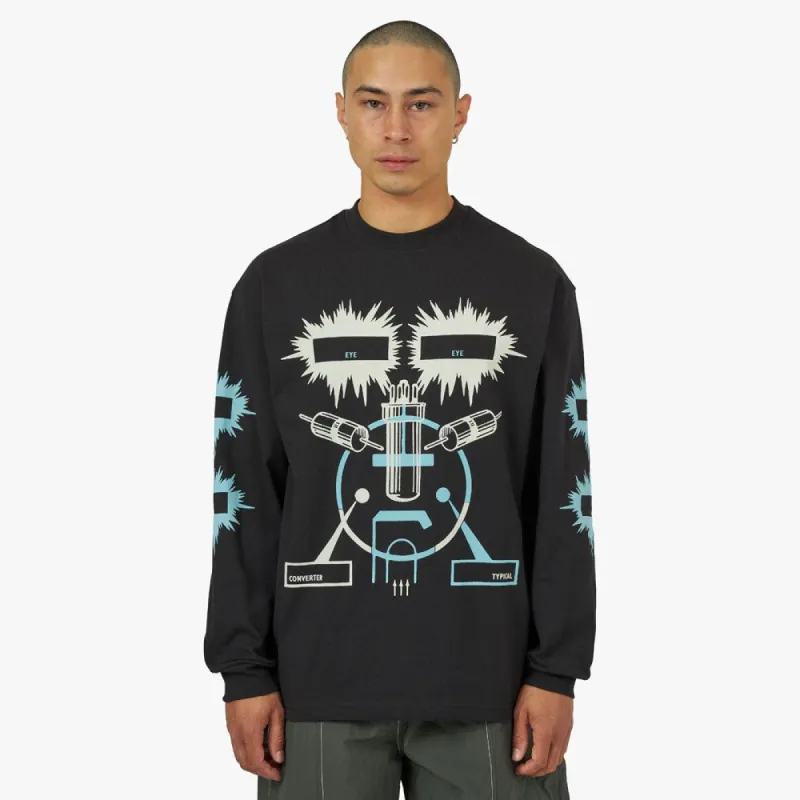 The Trilogy Tapes Eye Cheek Long Sleeve T-shirt / Black sold by Livestock