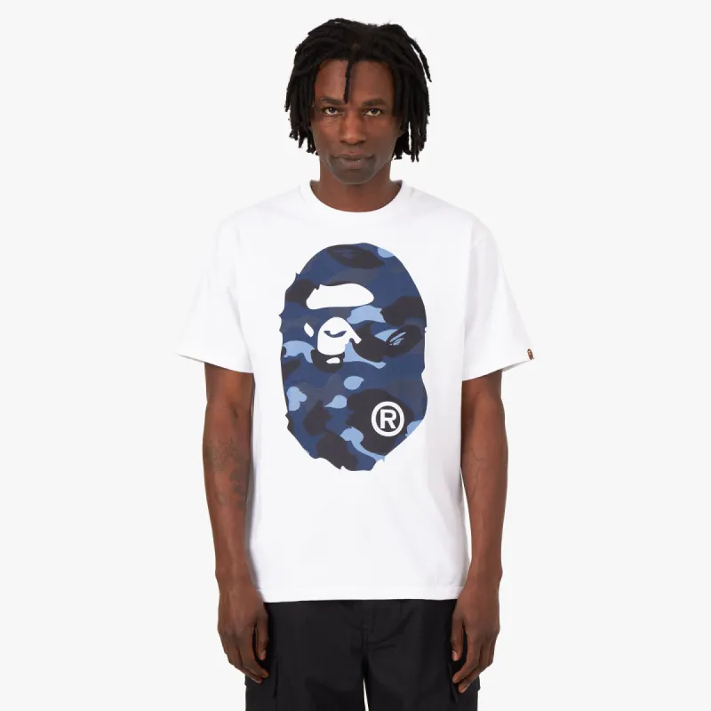 A Bathing Ape Camo Big Ape Head T-shirt White / Navy sold by Livestock