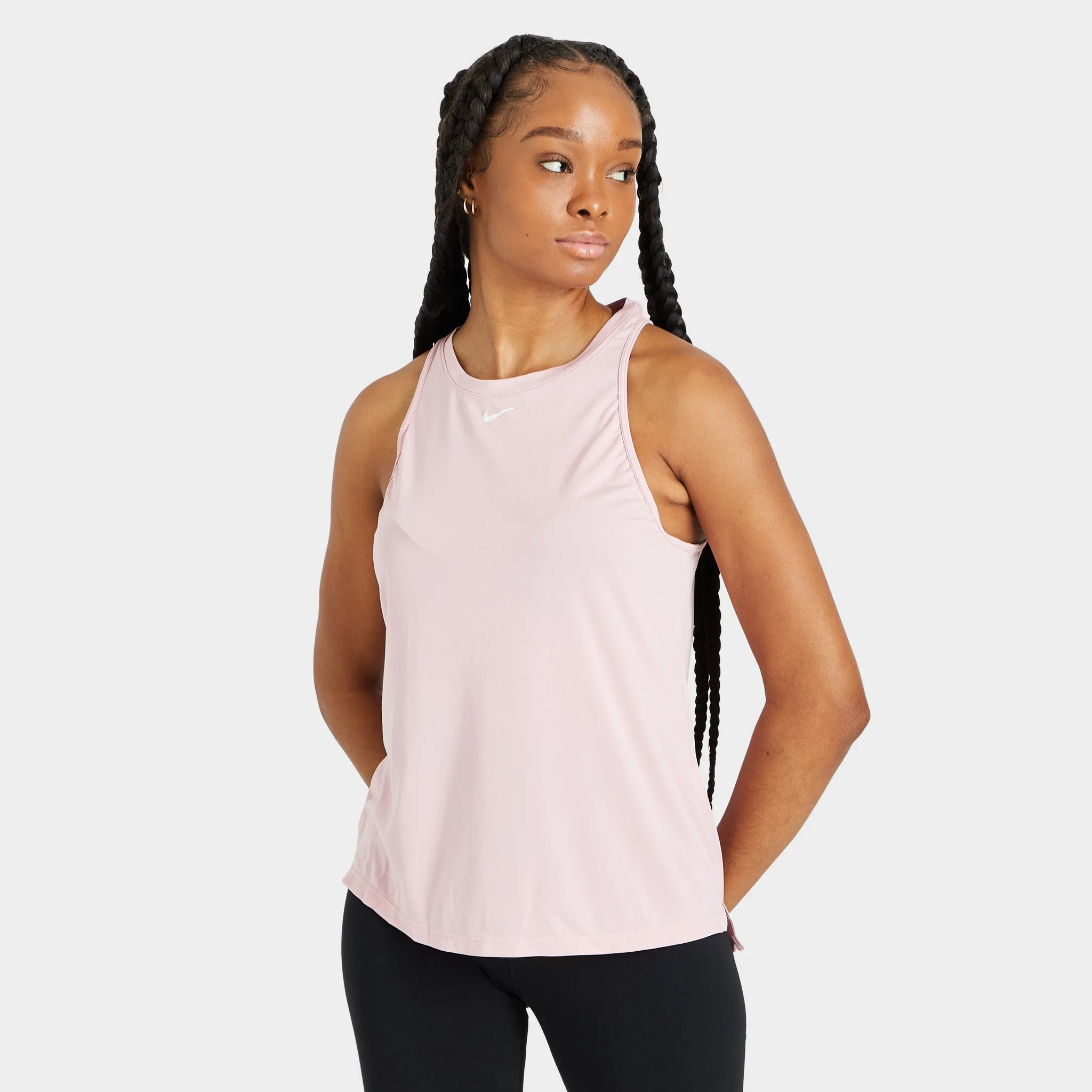 Nike Women's Dri-FIT One Standard Fit Tank Pink Glaze / White sold by JD Sports