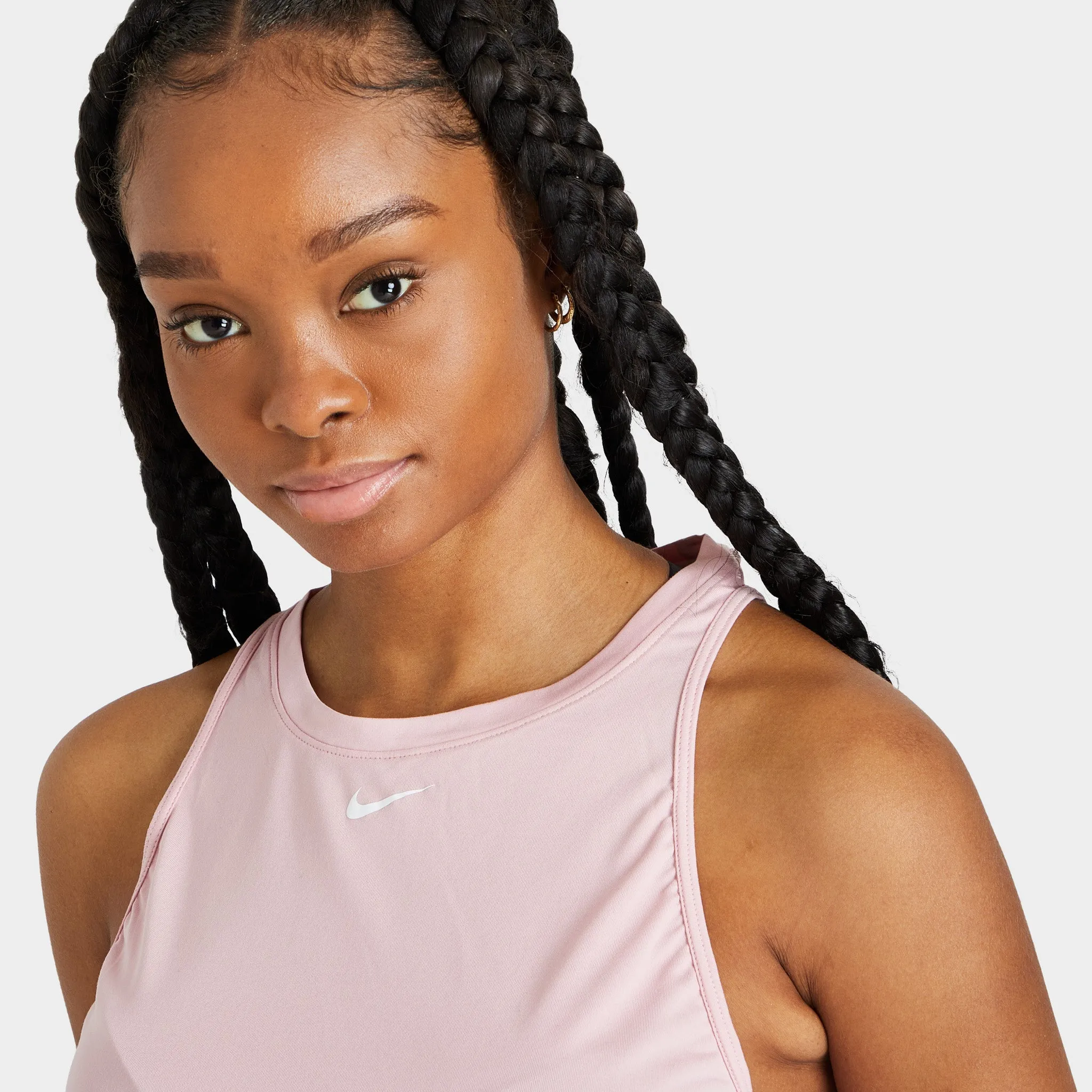Nike Women's Dri-FIT One Standard Fit Tank Pink Glaze / White sold by JD Sports product image thumbnail 4