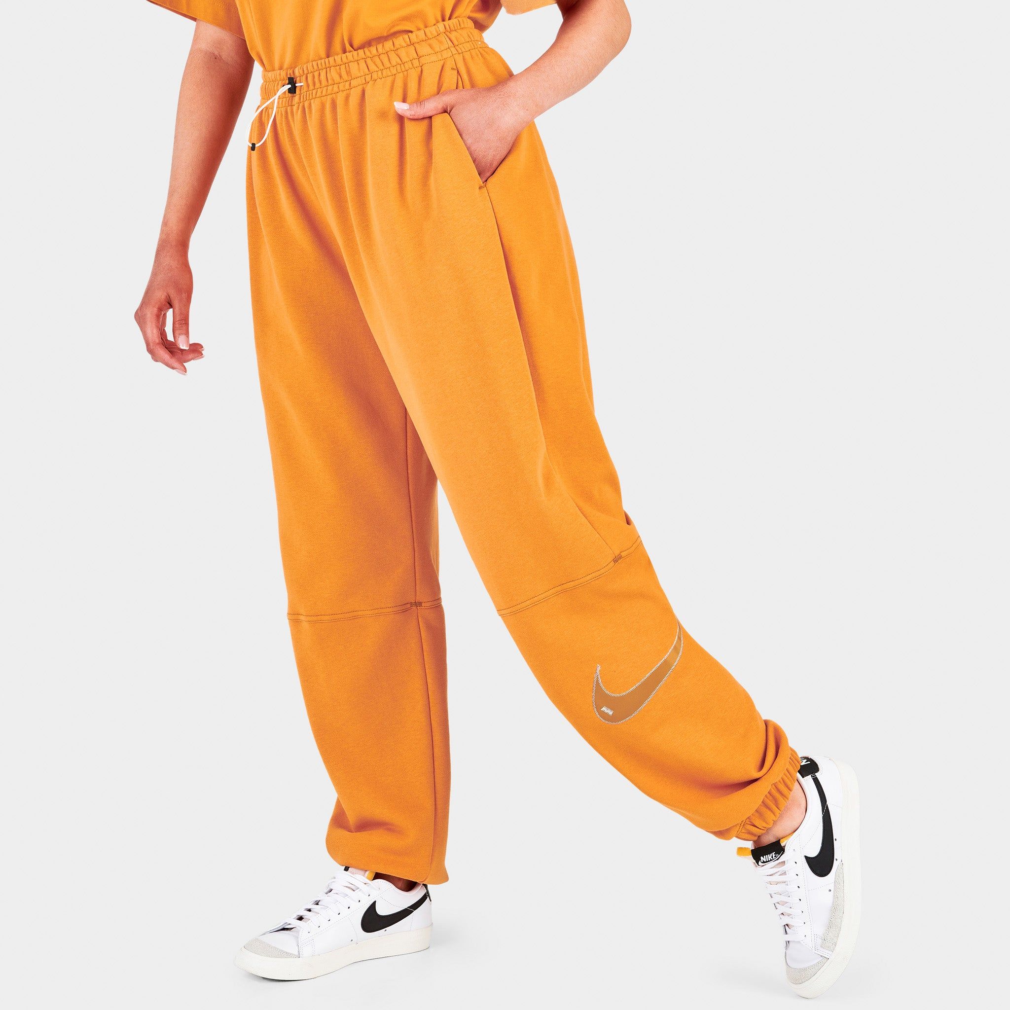 Nike Women's Sportswear Swoosh High-Rise Joggers / Light Curry sold by JD Sports