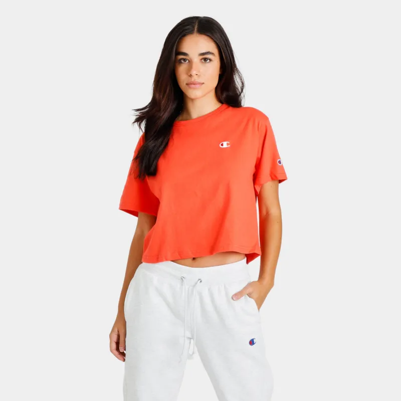 Champion Women's Heritage Cropped T-shirt / Poppy Orange sold by JD Sports