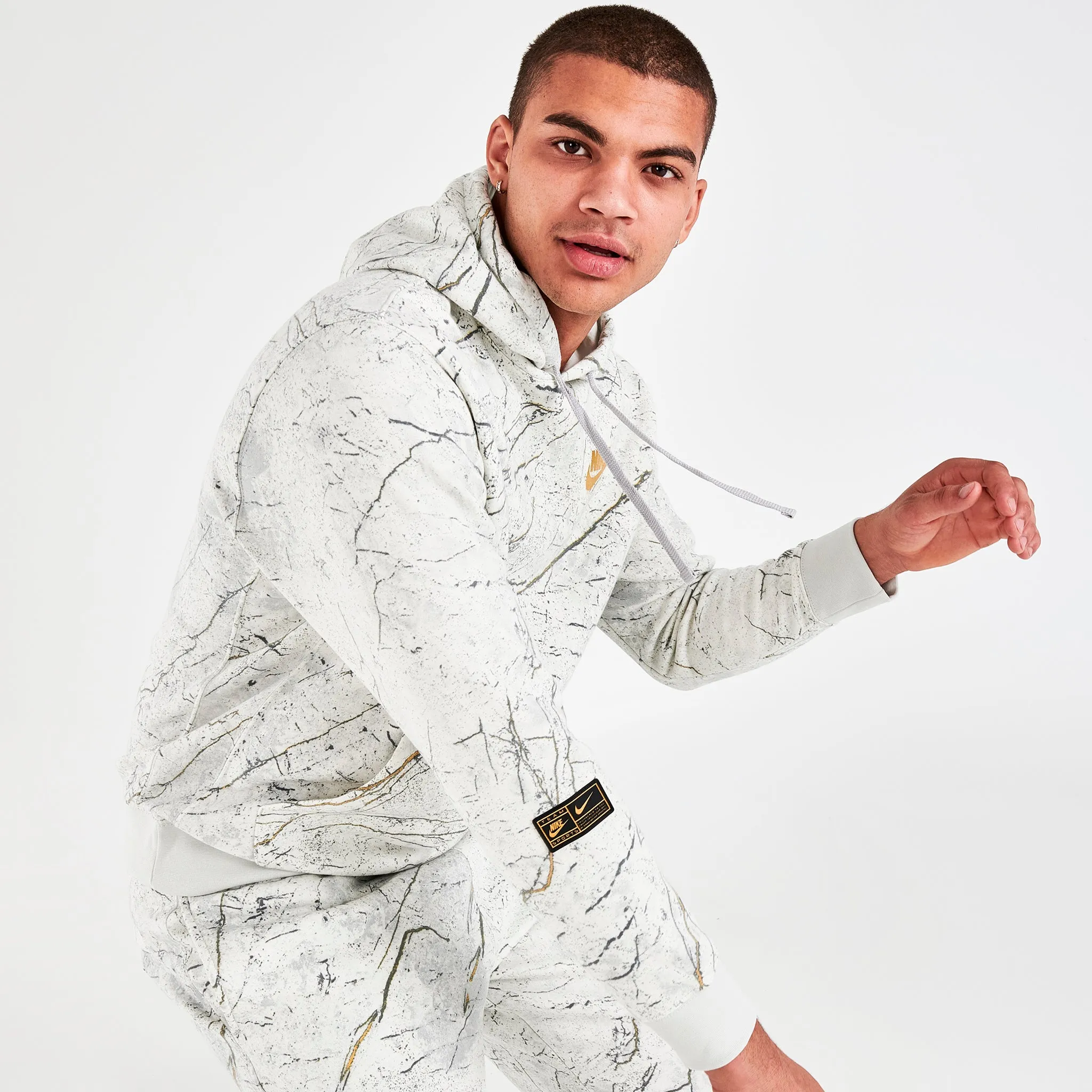 Nike Sportswear Club Fleece Pullover Hoodie Woodland Camo / Photon Dust sold by JD Sports