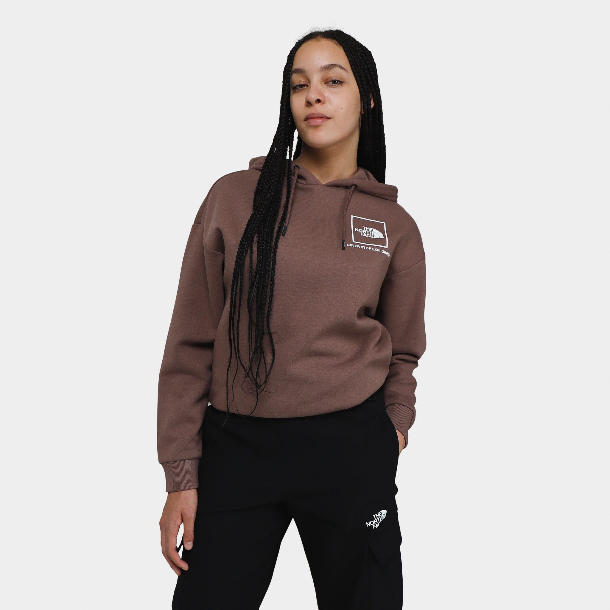 The North Face Women's Back New Fine Box Relaxed Pullover Hoodie / Deep Taupe sold by JD Sports
