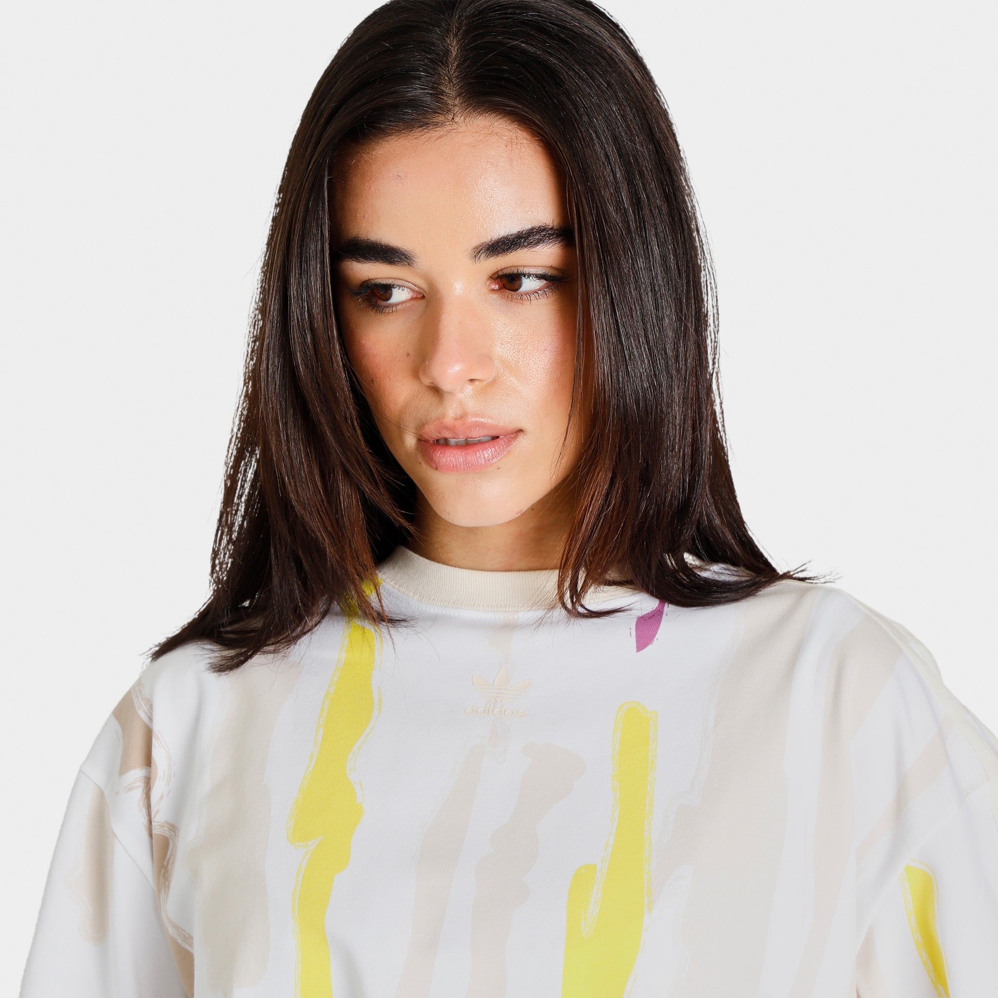 adidas Women's Crop T-shirt AOP Multicolor / White - Ecru Tint sold by JD Sports product image thumbnail 2