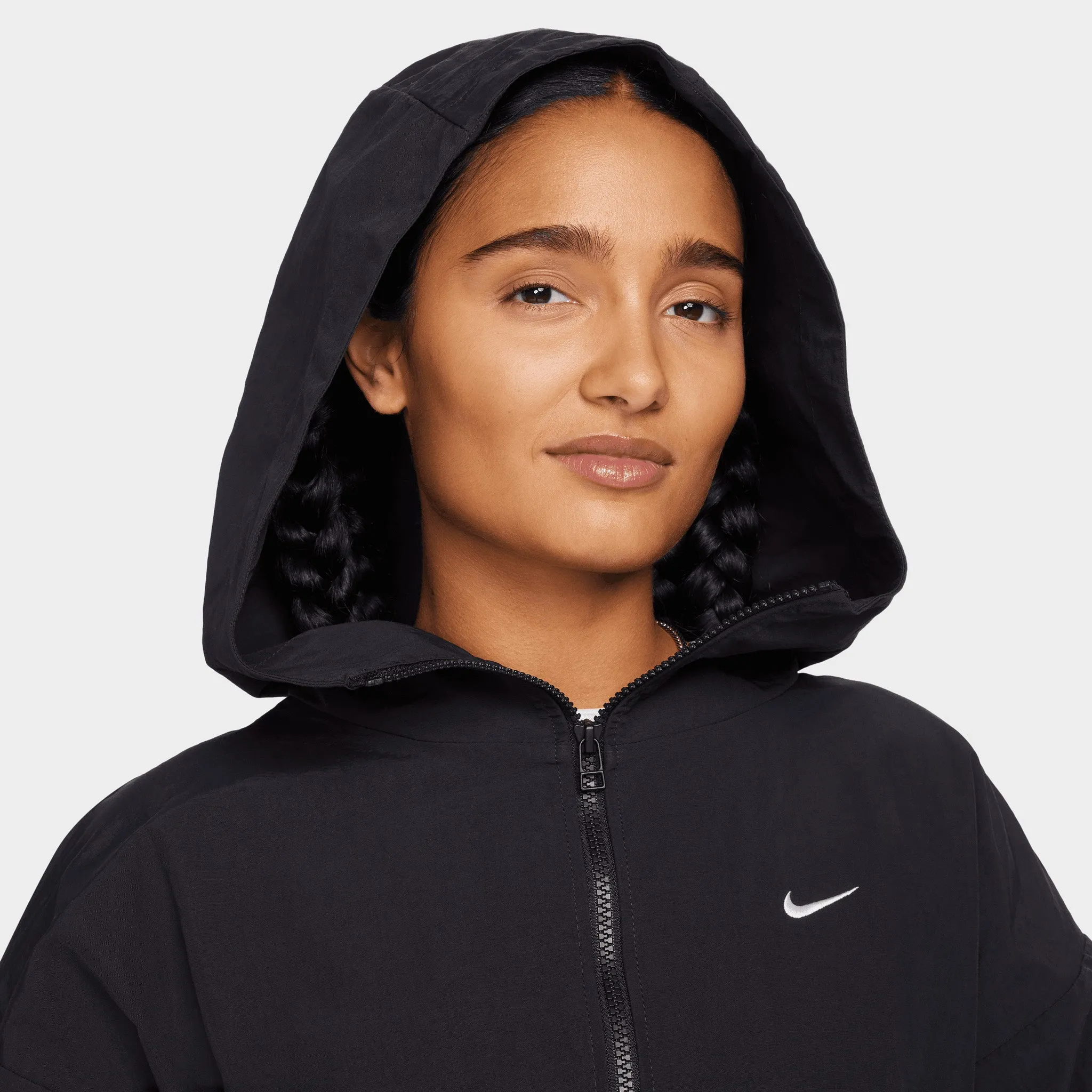 Nike Sportswear Women's Woven Jacket Black / White sold by JD Sports product image thumbnail 3
