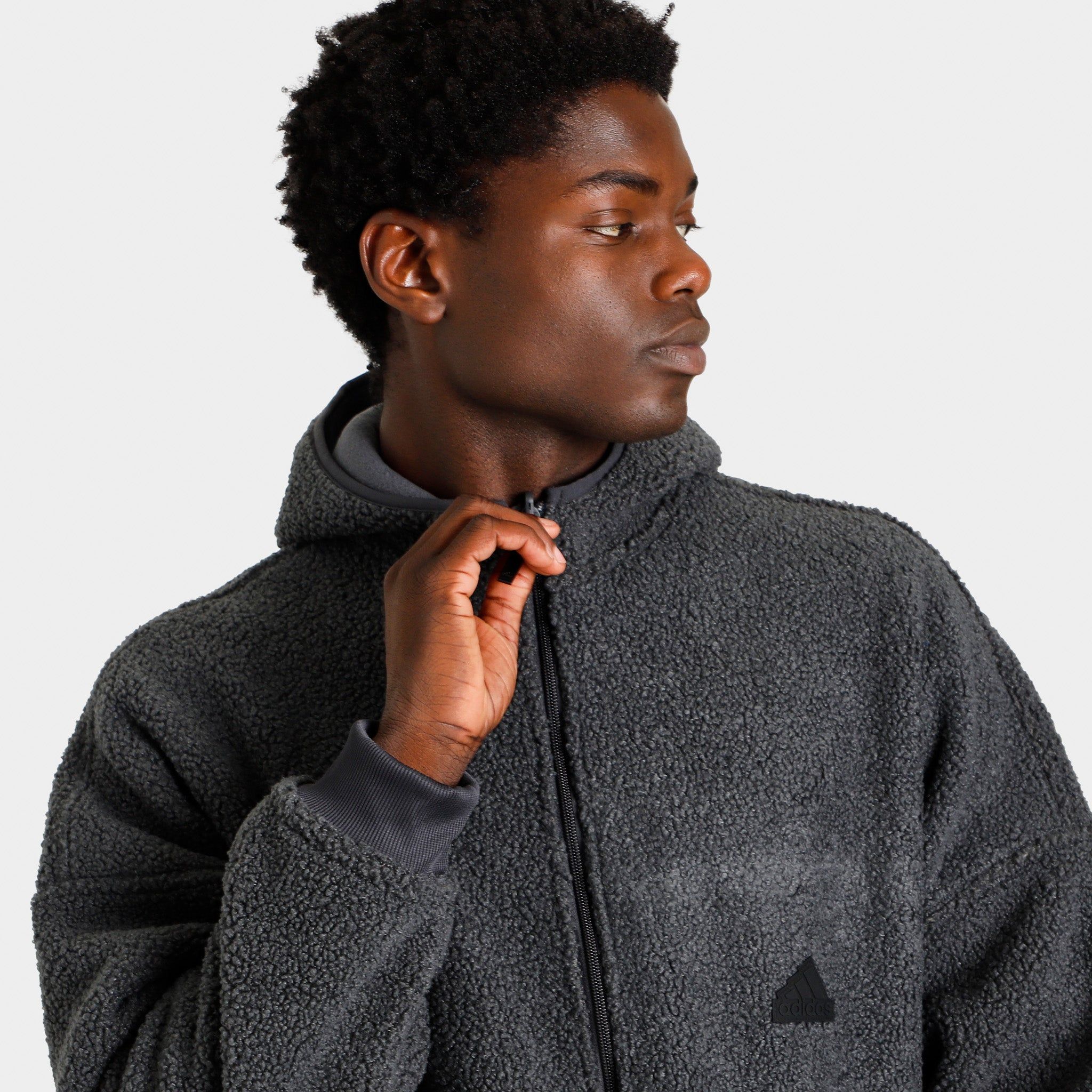 adidas Sportswear Polar Fleece Full Zip Sweatshirt / Carbon sold by JD Sports product image thumbnail 3