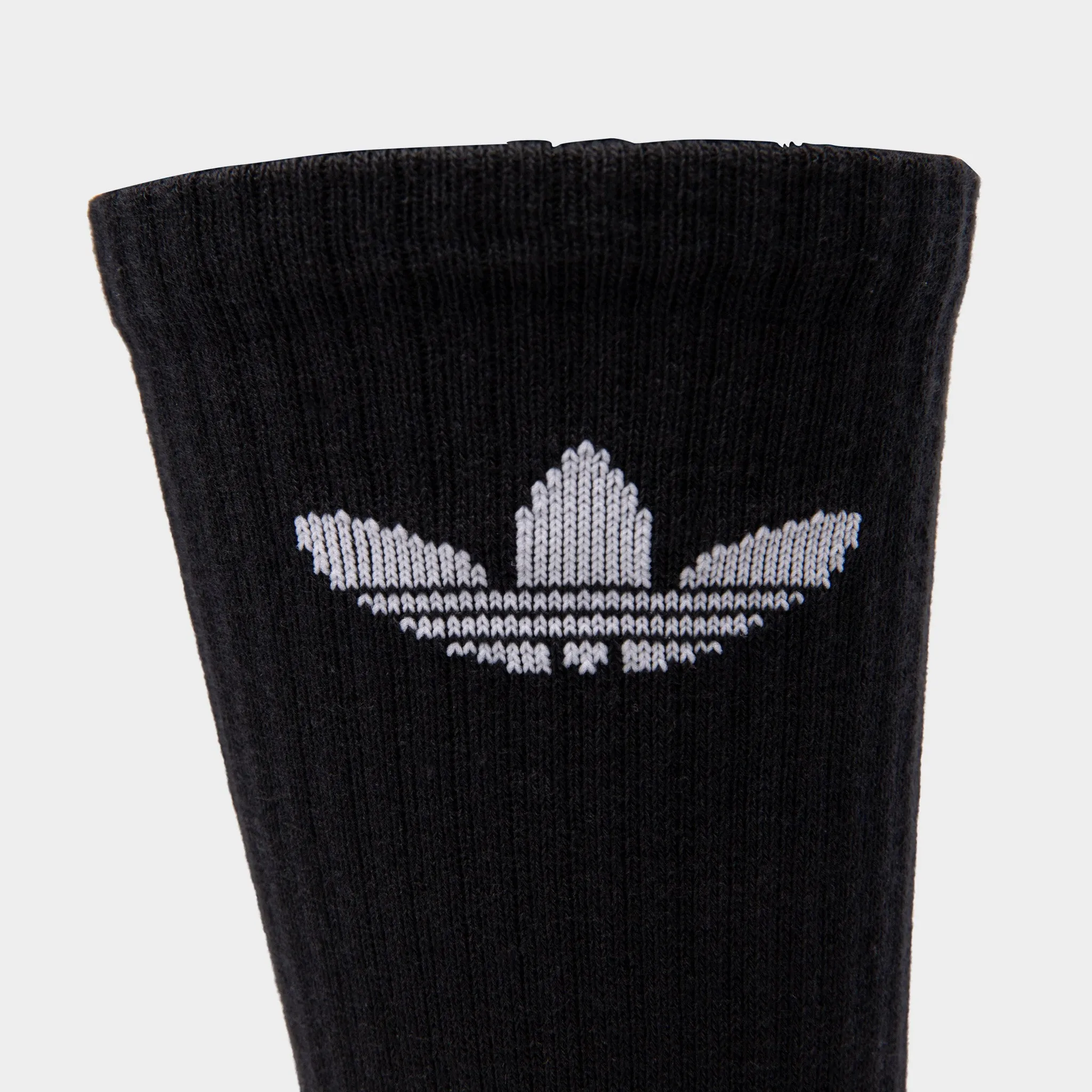 adidas Originals Cushioned Trefoil Mid-Cut Crew Socks (3 Pack) Black / White sold by JD Sports product image thumbnail 3