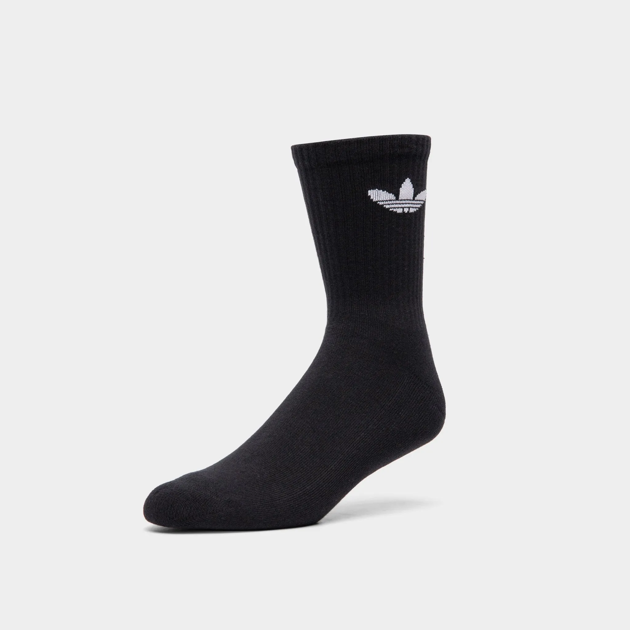 adidas Originals Cushioned Trefoil Mid-Cut Crew Socks (3 Pack) Black / White sold by JD Sports