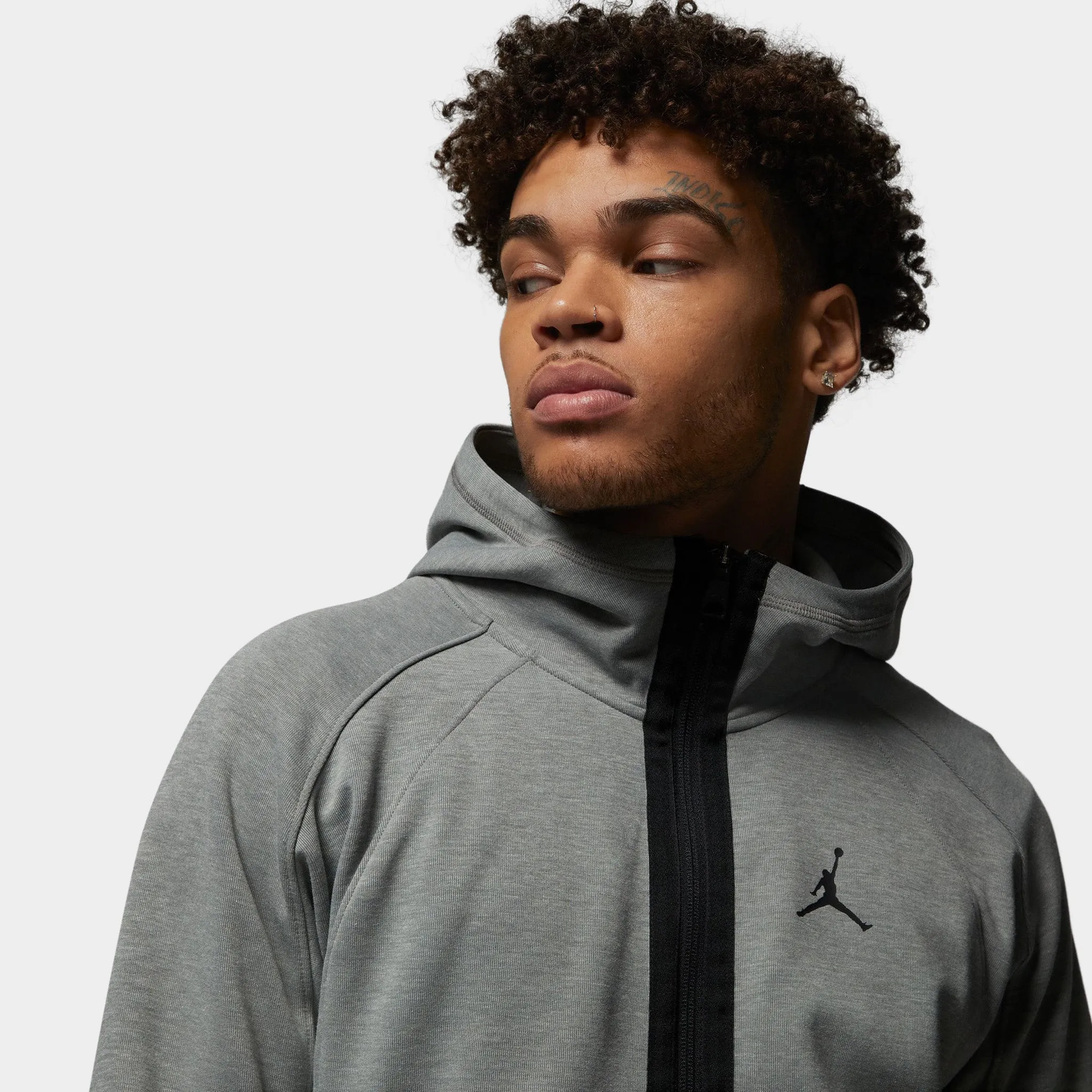 Jordan Dri-FIT Sport Air Fleece Full-Zip Hoodie Dark Grey Heather / Black sold by JD Sports product image thumbnail 3