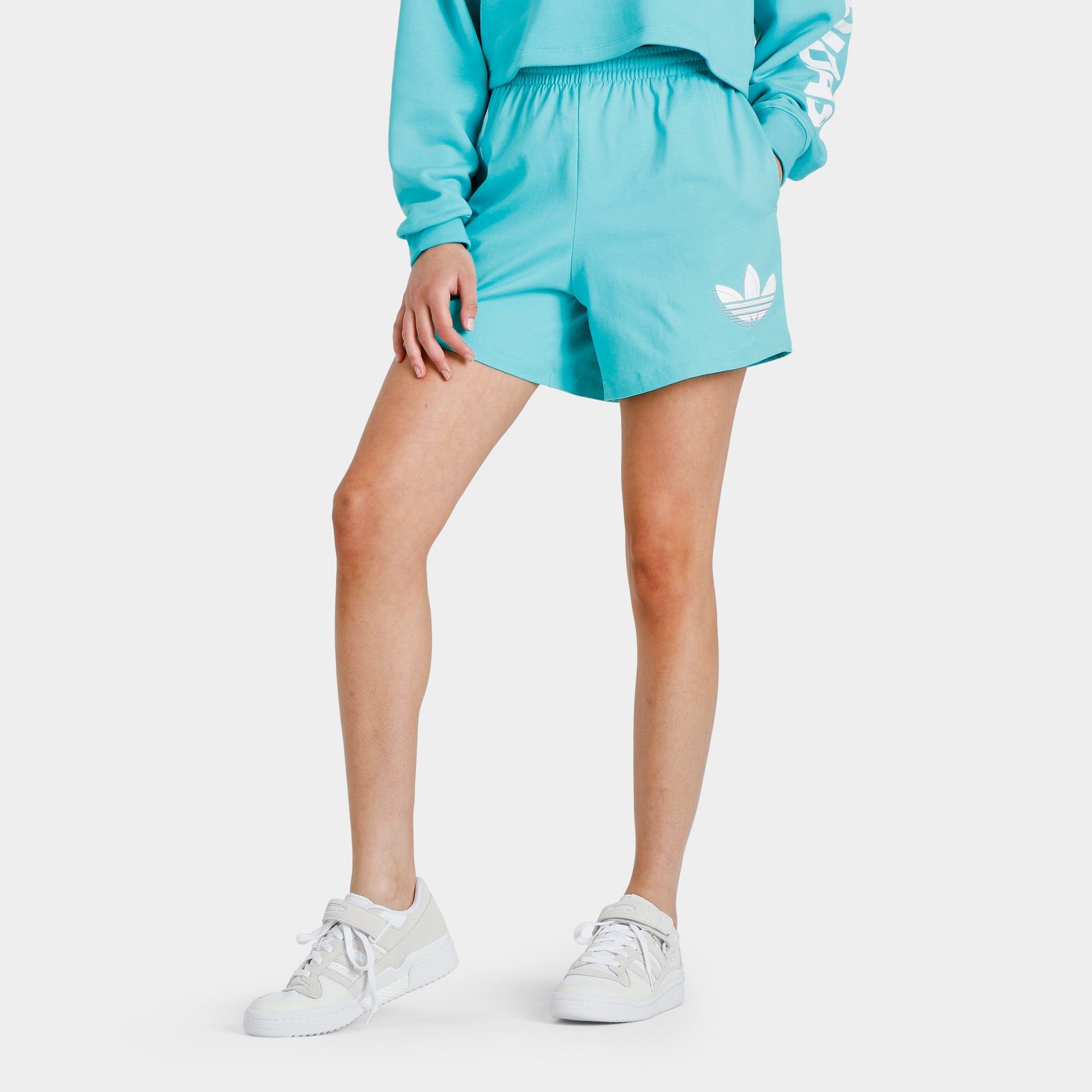 adidas Originals Women’s Streetball Shorts / Semi Mint Rush sold by JD Sports product image thumbnail 4