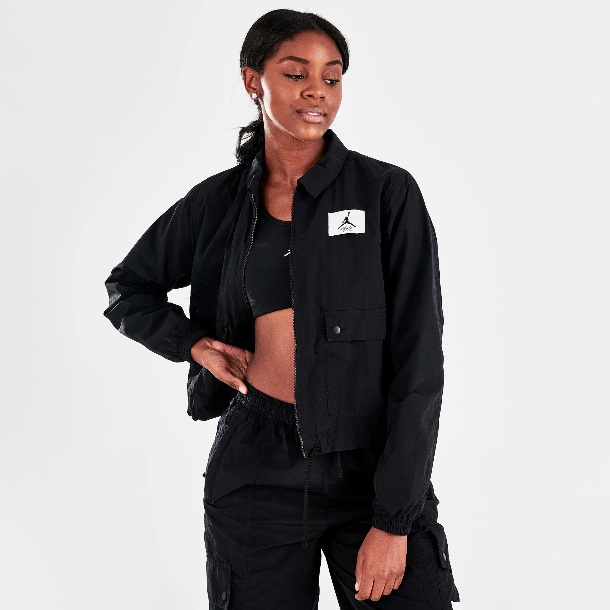 Jordan Women's Essential Woven Jacket Black / Black sold by JD Sports
