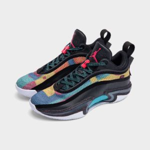 Jordan 36 Low Black / Rush Pink - Washed Teal sold by JD Sports