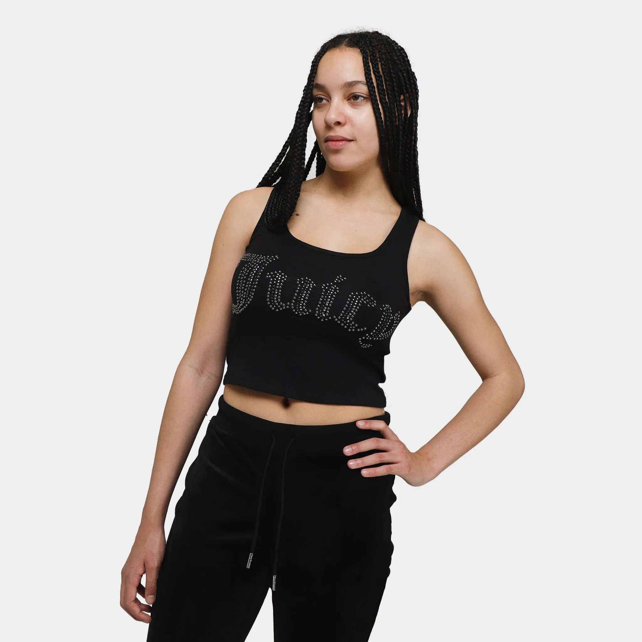 Juicy Couture Women's Basic Cropped Tank Top / Liquorice sold by JD Sports