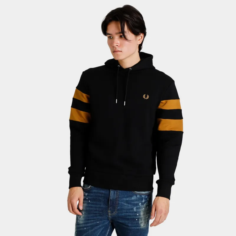 Fred Perry Tipped Sleeve Pullover Hoodie / Black sold by JD Sports